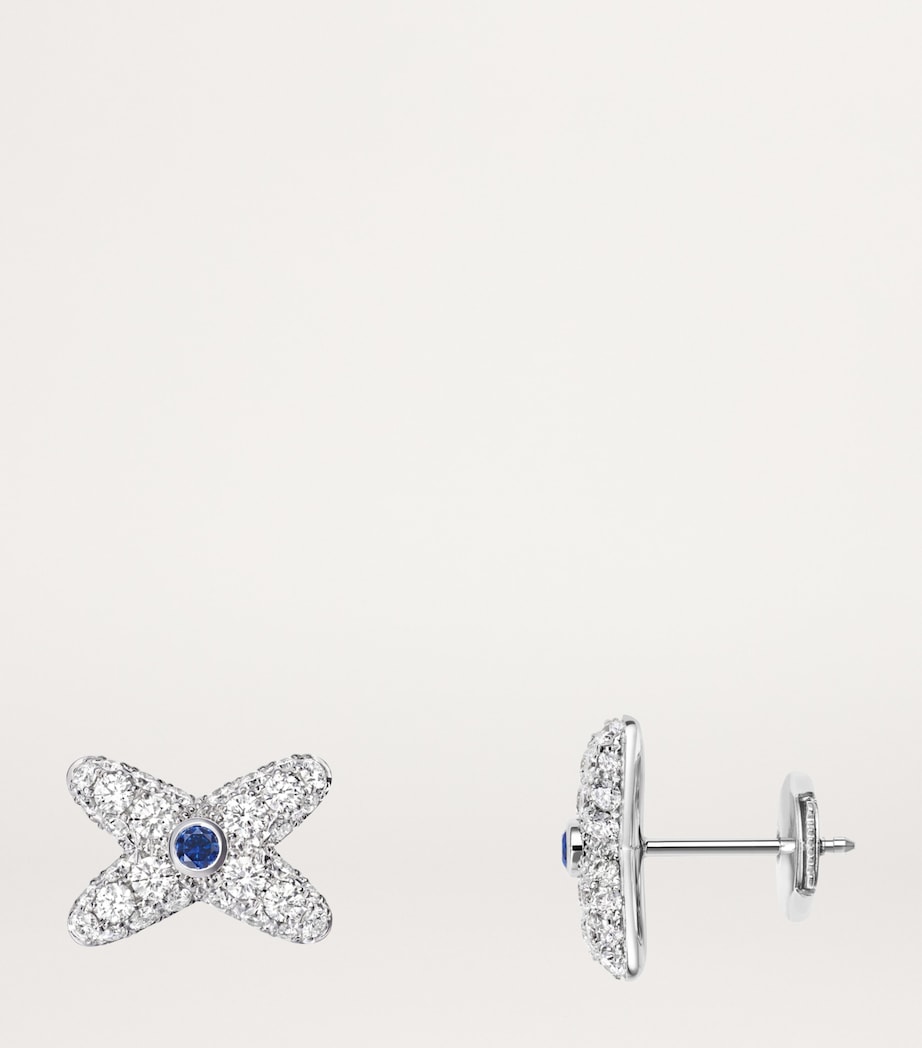 White Gold, Diamond and Sapphire Jeux de Liens earrings WHITE GOLD Image 2