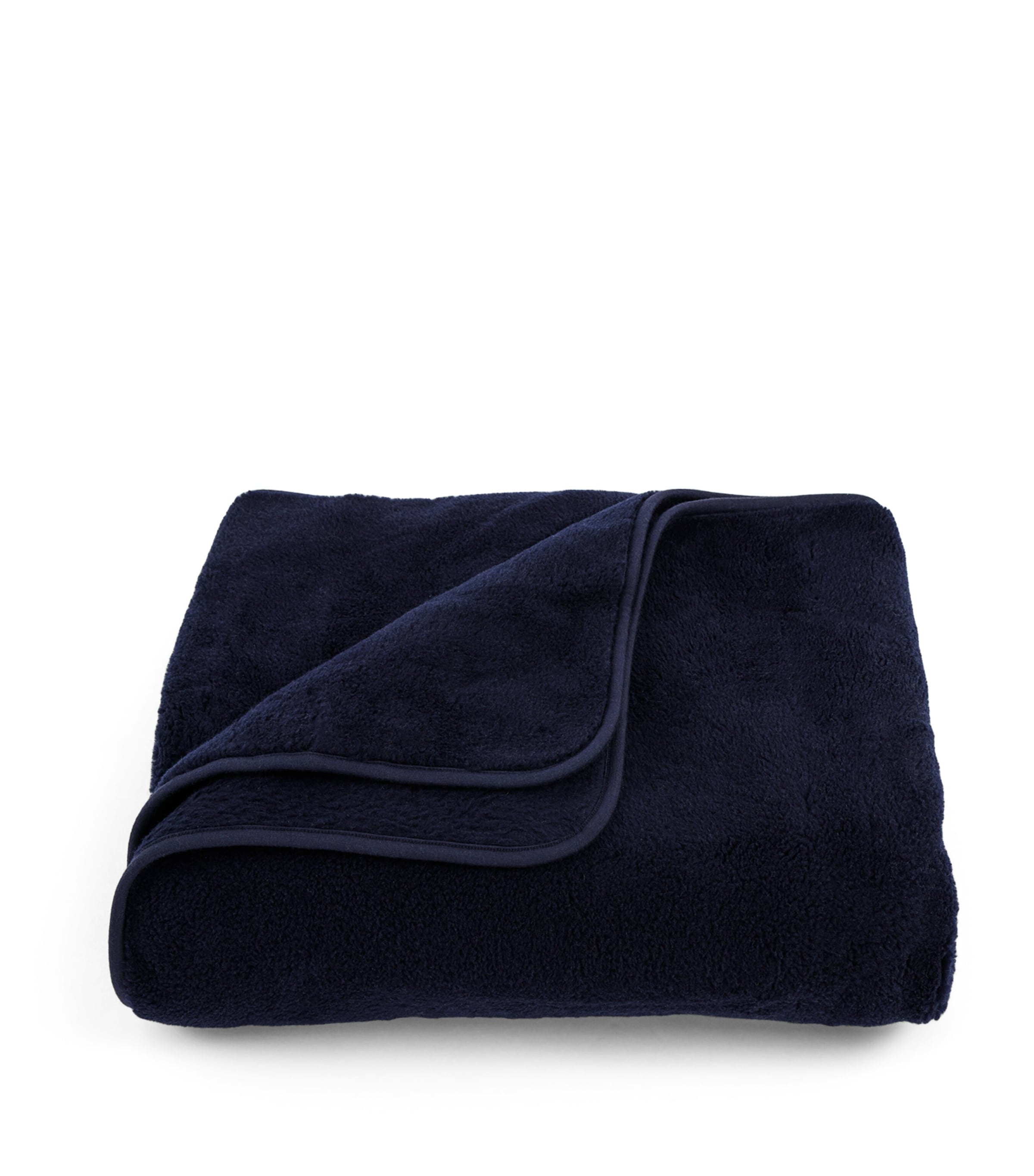 Shelep Merino Knit Reversible Throw In Blue