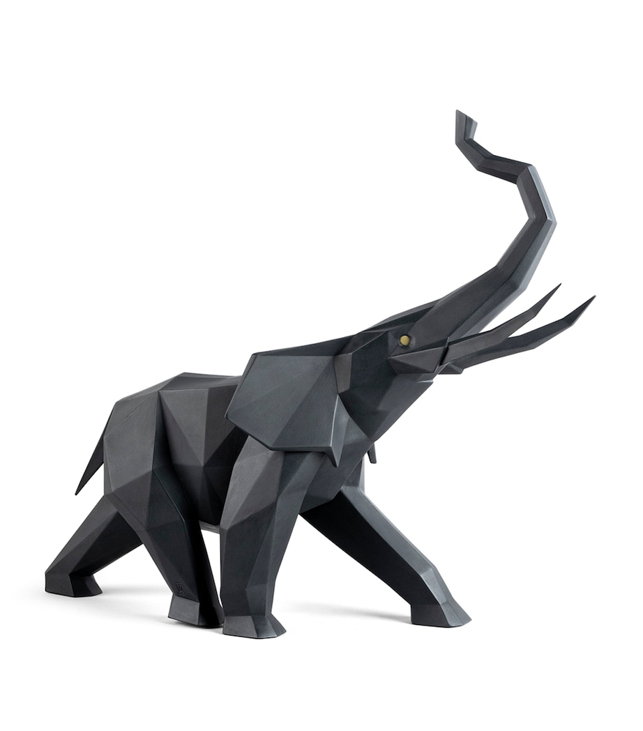Porcelain Elephant Figure BLACK Image 1