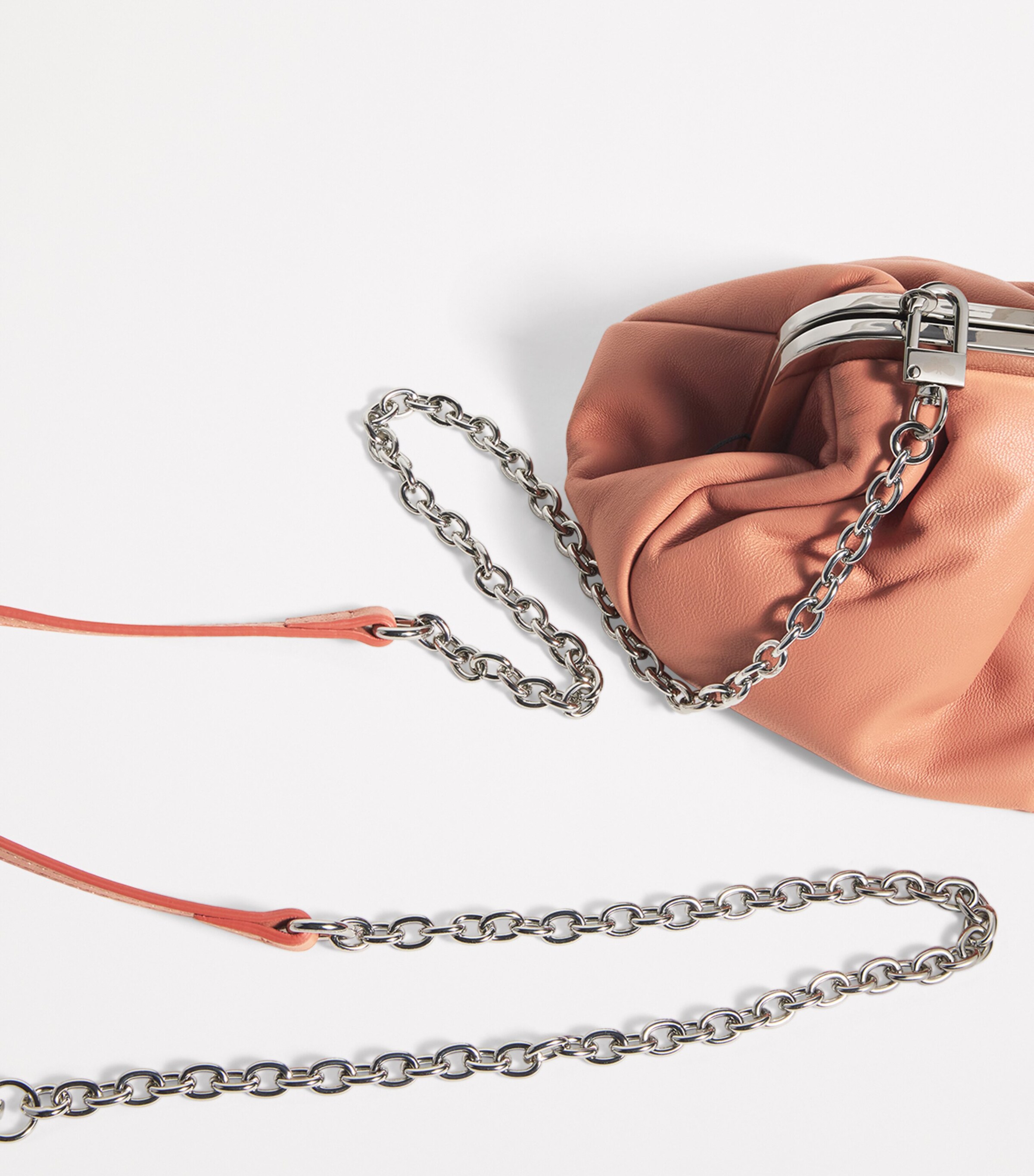 Small Leather Pasticcino Clutch Bag PINK Image 4