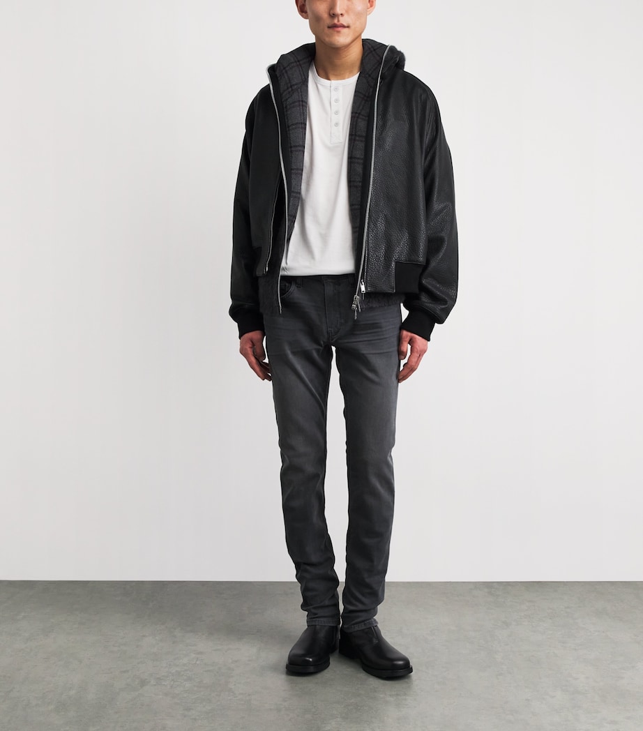 PAIGE Mens Lennox Slim Jeans Sheldon Grey Image 2