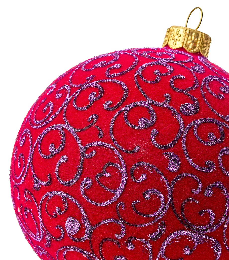 Glitter-Embellished Bauble BURGUNDY Image 2