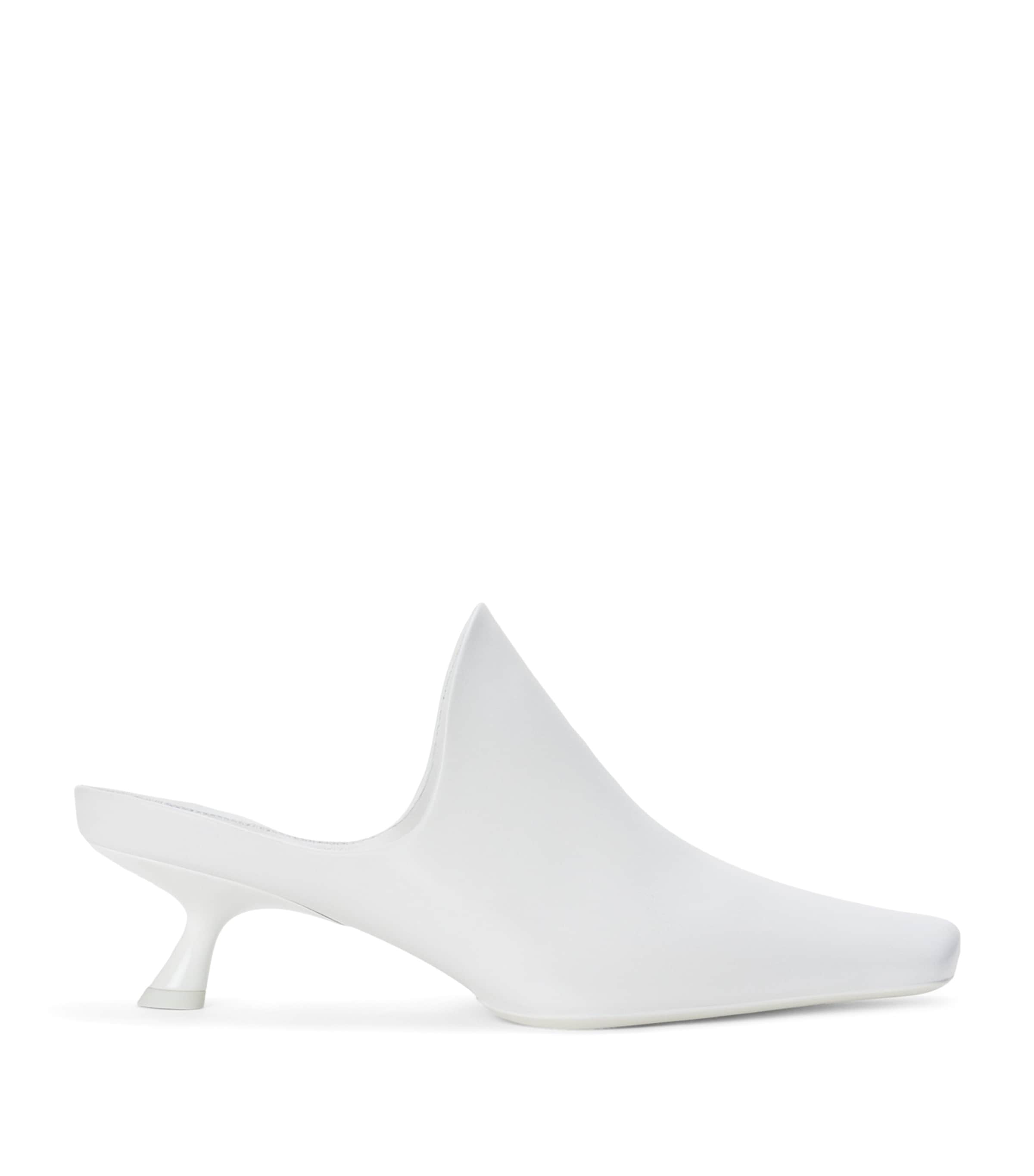 LOEWE Lambskin Emily Heeled Mules 45 Optic White Image 1