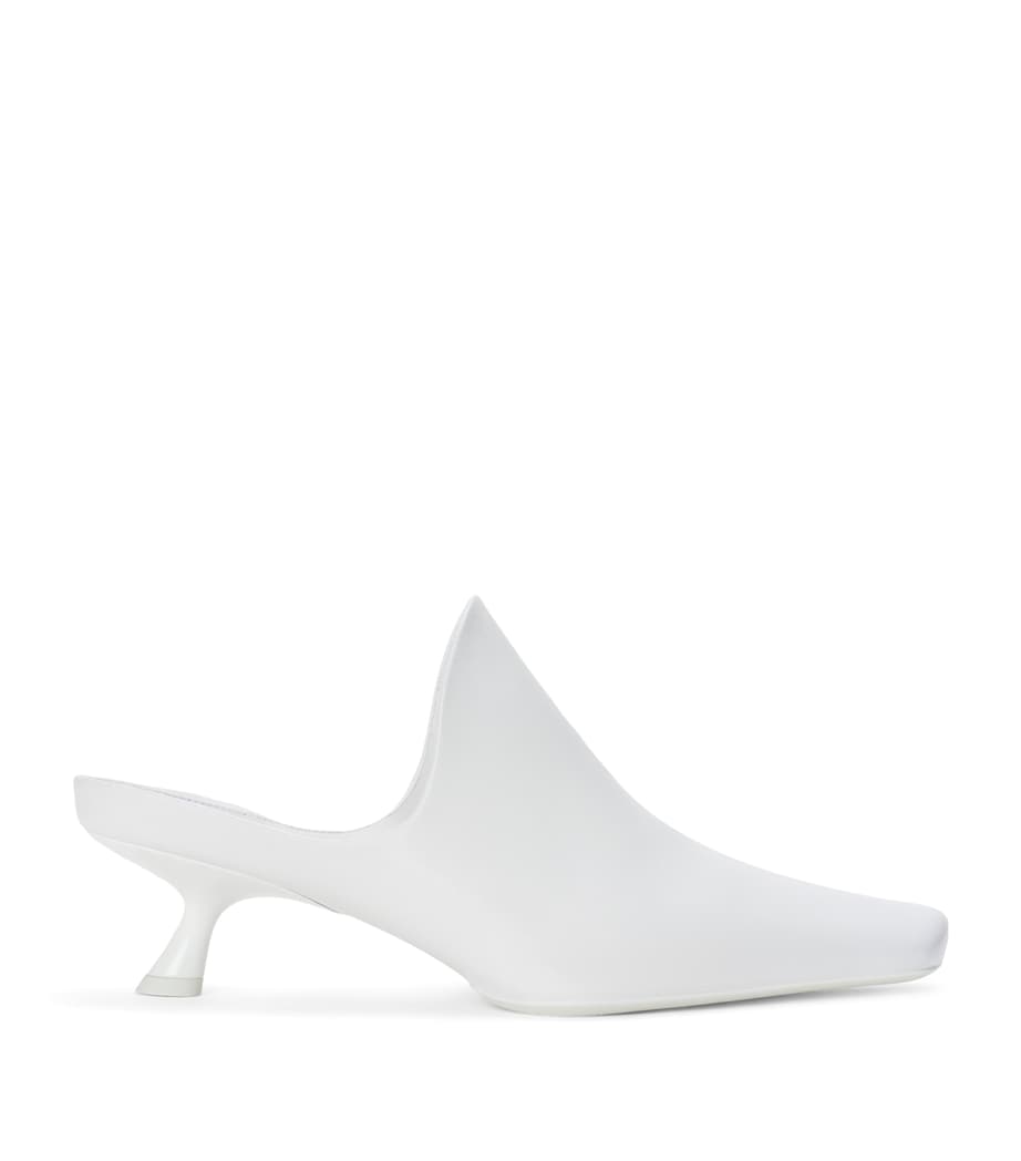 LOEWE Lambskin Emily Heeled Mules 45 Optic White Image 1