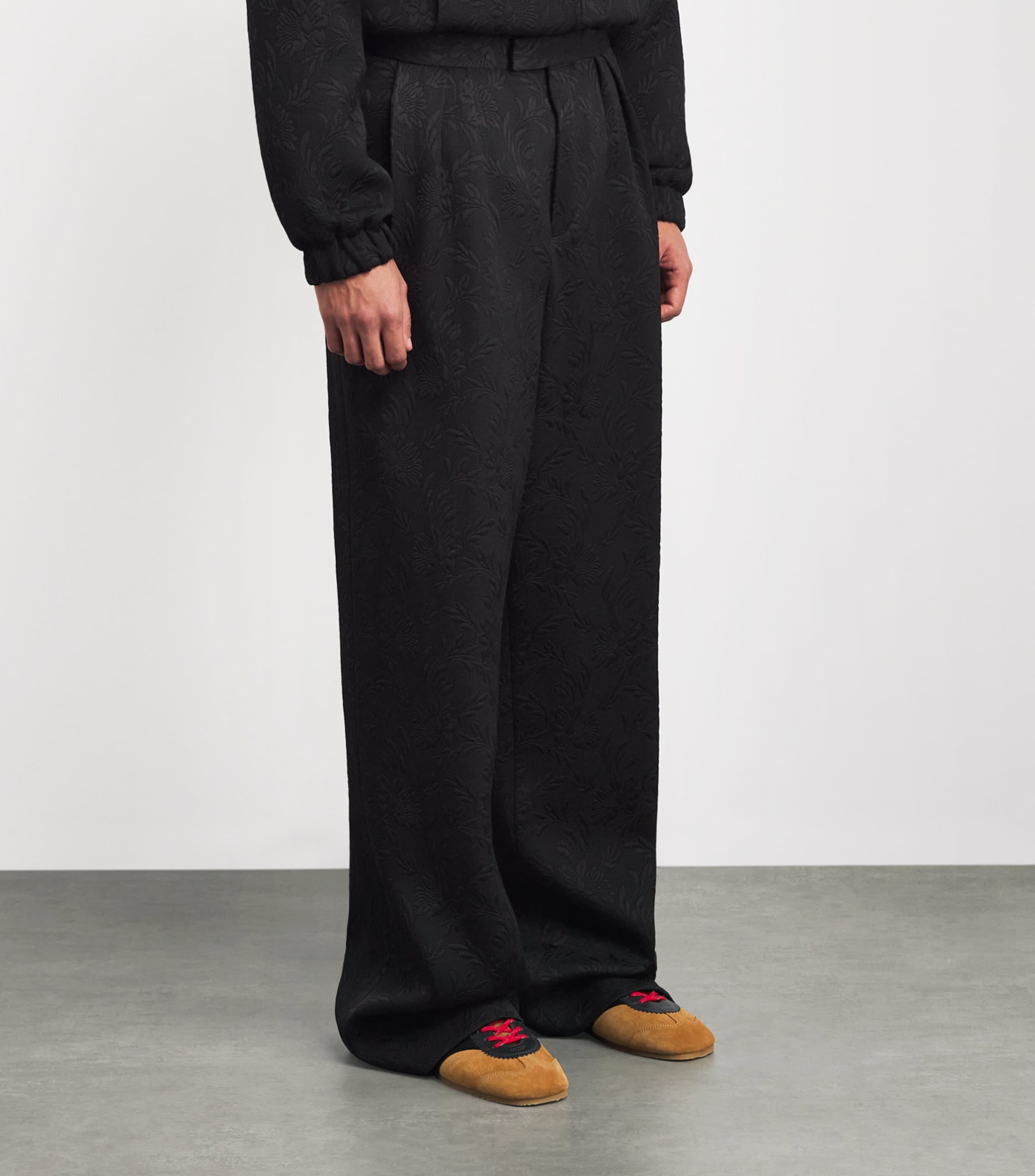 Floral Jacquard Trousers 900 BLACK Image 3