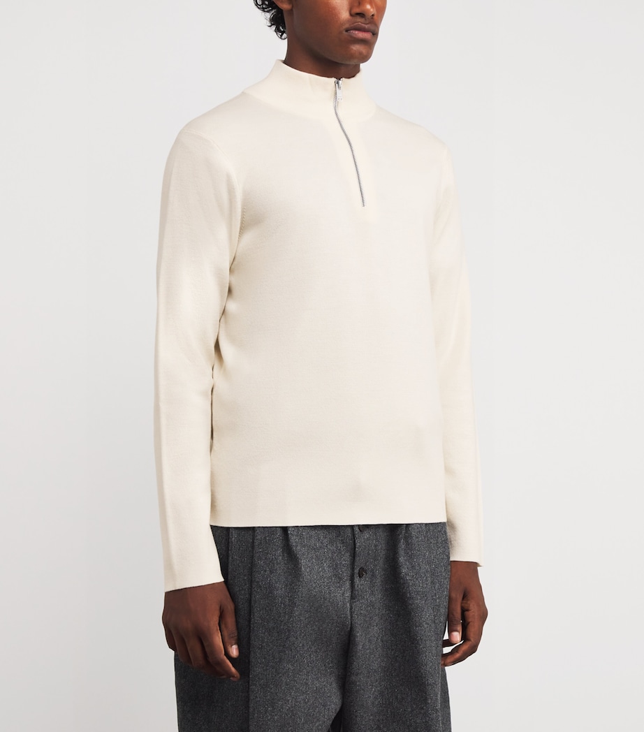 Wool Half-Zip Sweater OFF WHITE Image 3