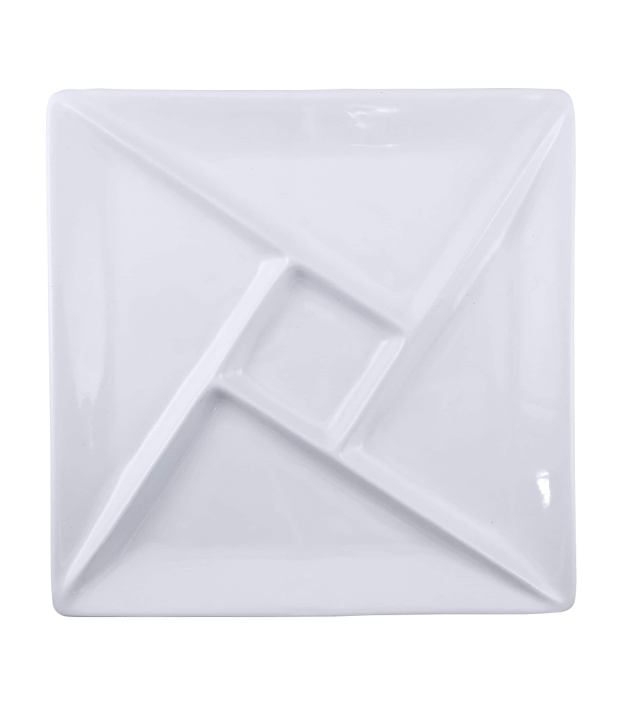 SWISSMAR Set of 4 Ceramic Square Fondue Plates (26.5cm) | Dining | Tableware | Plates | Serveware | Serving Plates