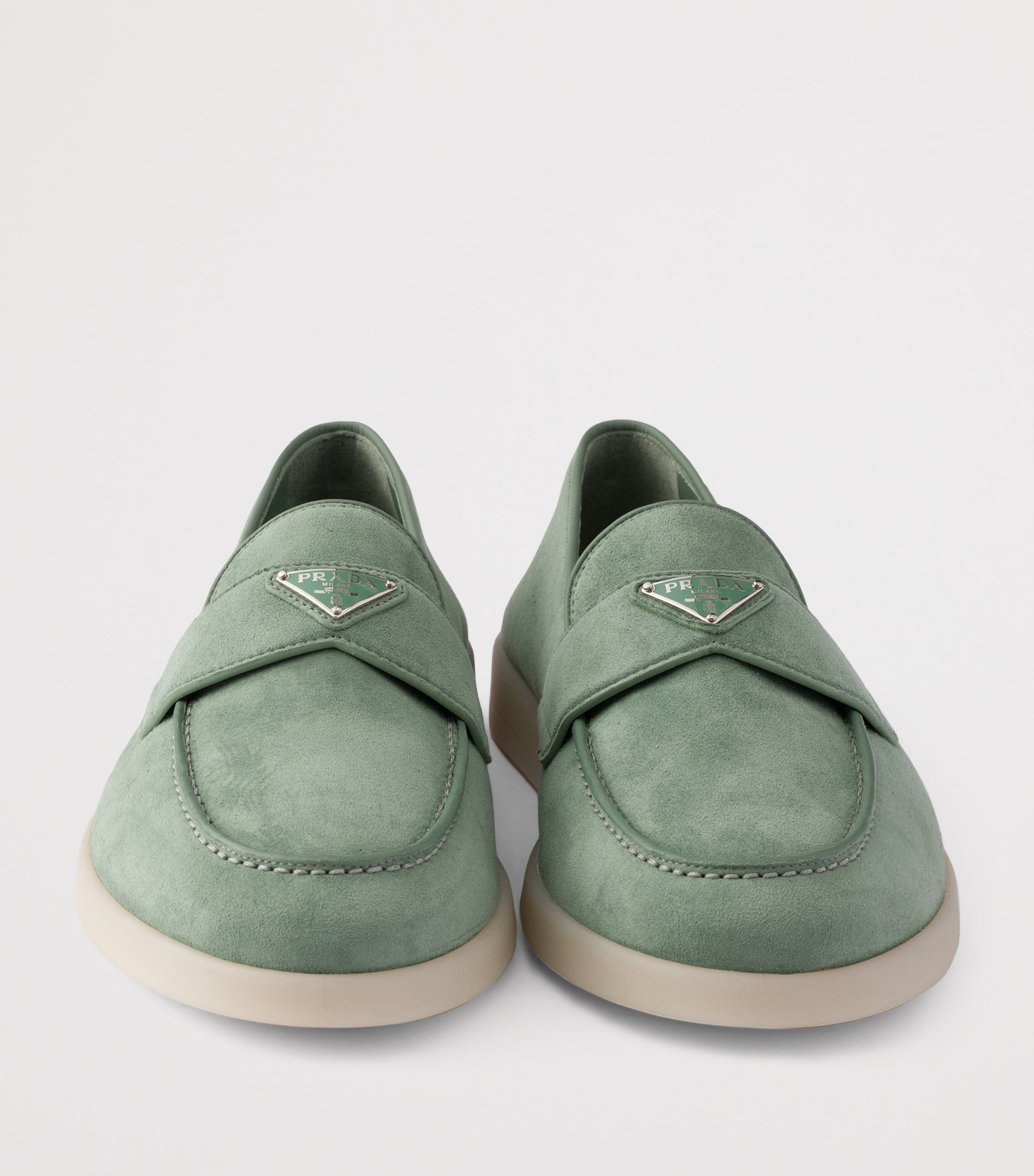 Prada Suede Loafers Green Image 7