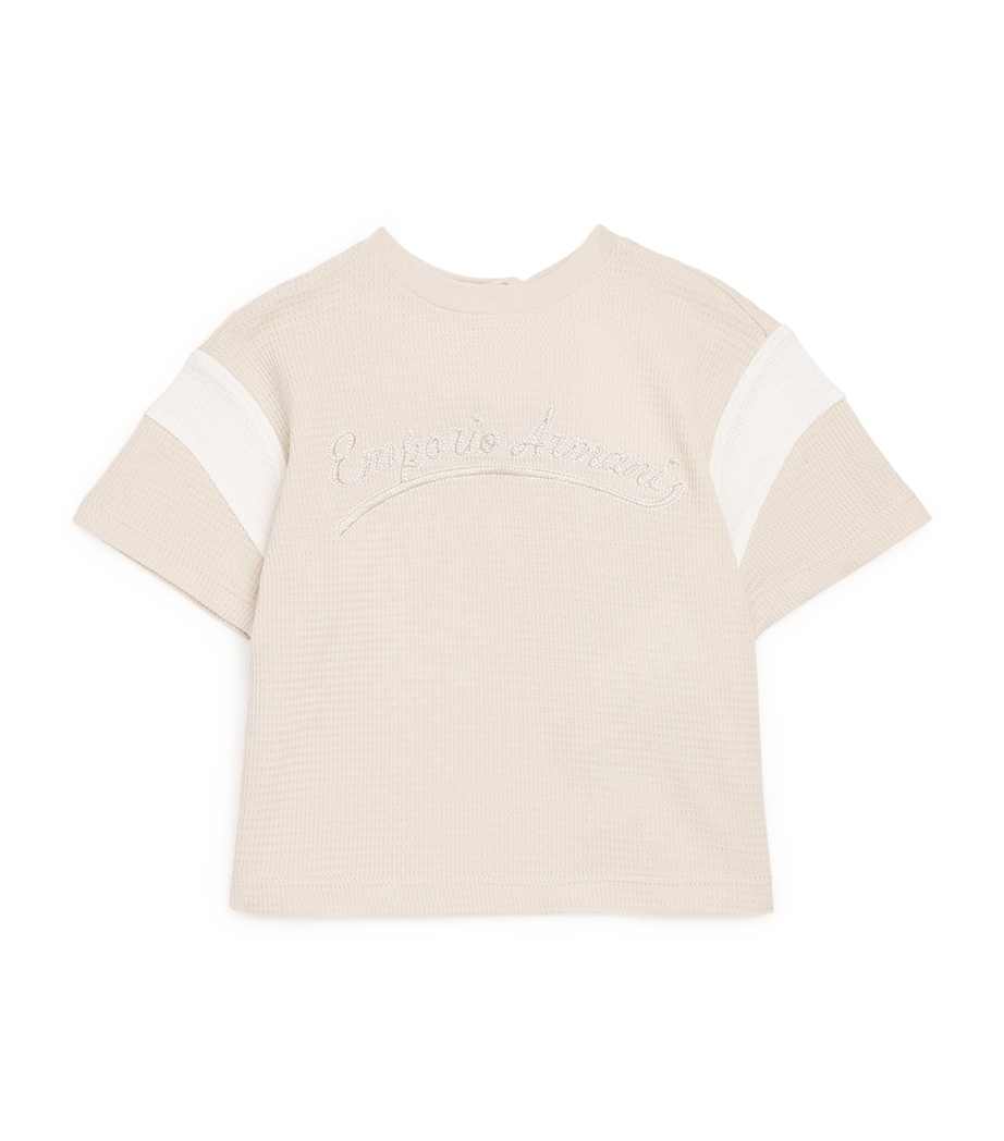 Cotton Embroidered T-Shirt (6-36 Months) FRENCH OAK Image 1