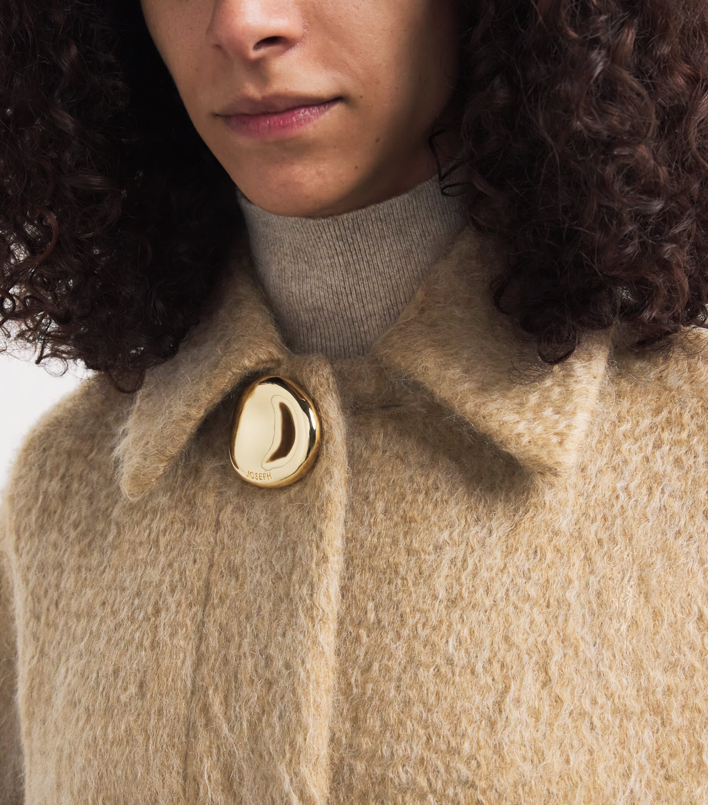 Wool-Blend Water Weave Alder Coat POWDER Image 6