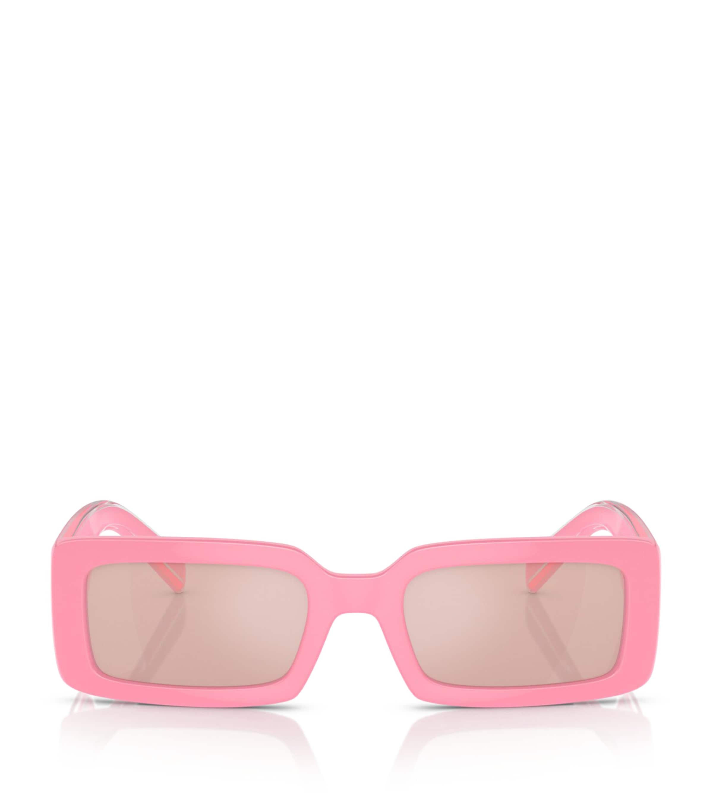 Dolce & Gabbana Dg6187 Rectangle-frame Injected Sunglasses In Pink