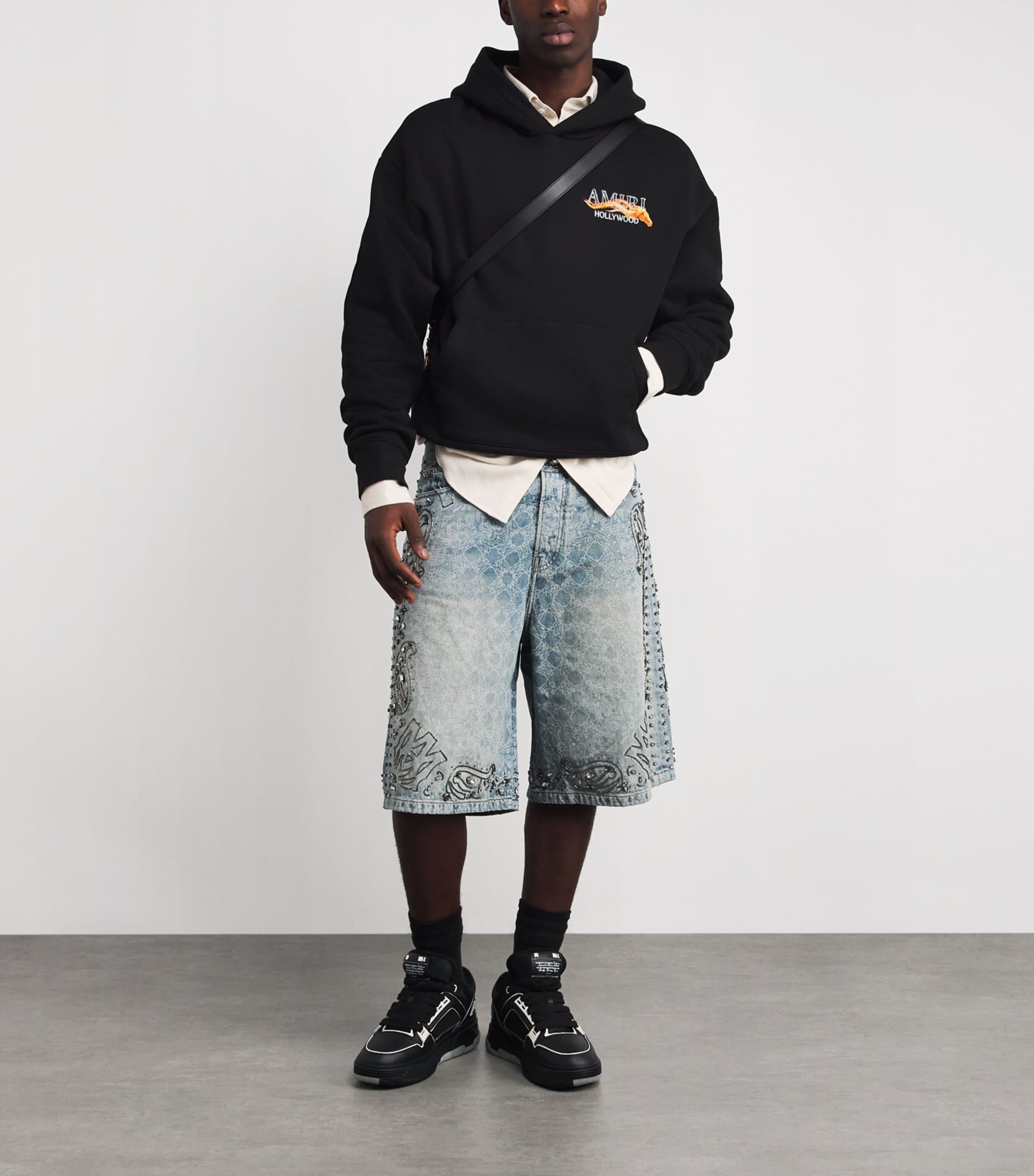 Cotton Hollywood Horse Hoodie BLACK Image 2