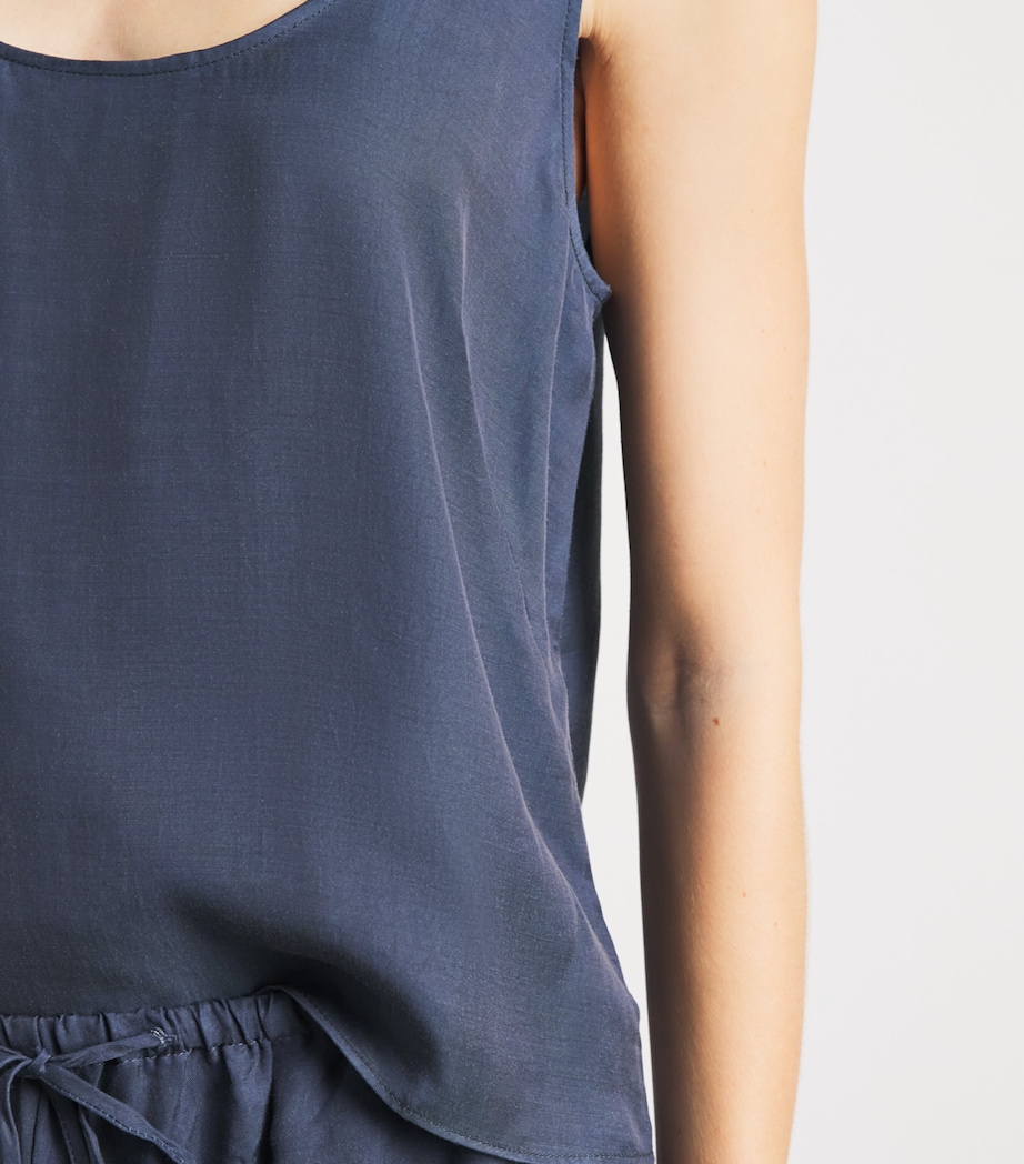 LESET Womens Kim Tank Top Denim Image 3