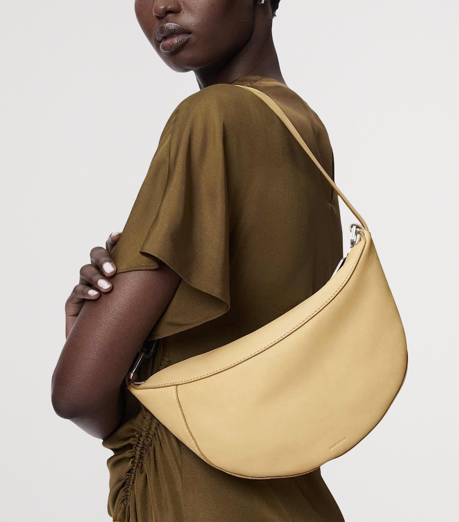 AllSaints Micro Leather Luna Shoulder Bag Mellow Yellow Image 2