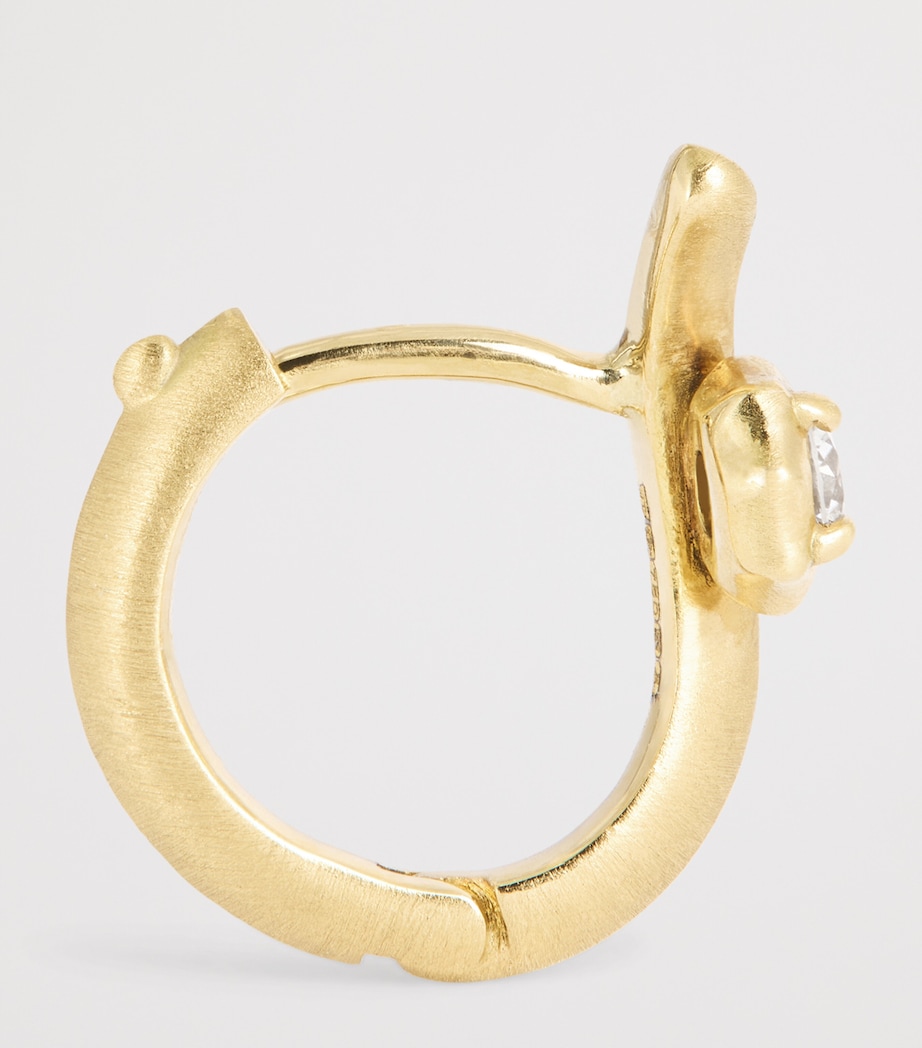 Yellow Gold and Diamond Alchemy Curve Huggie Earrings YELLOW GOLD Image 4