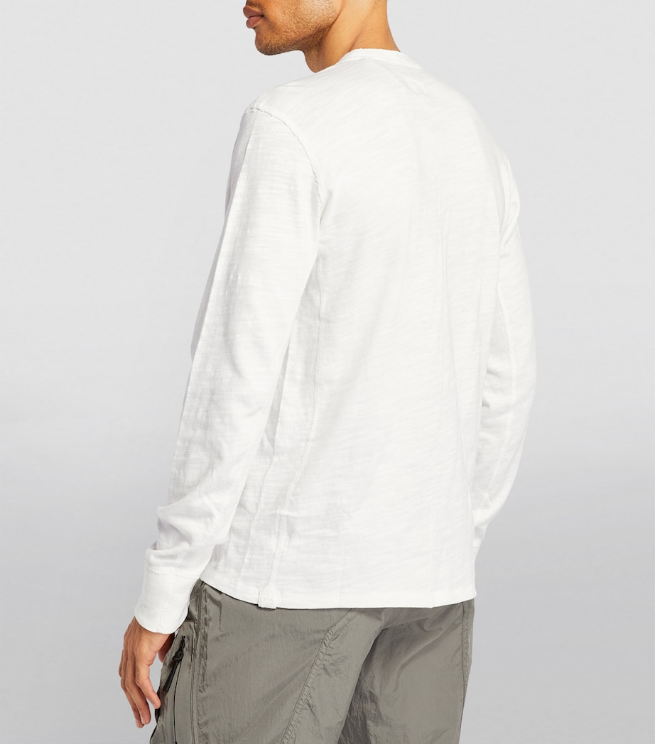 Cotton Henley T-Shirt WHITE Image 3
