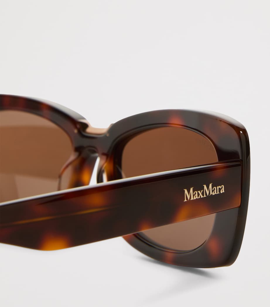 Max Mara Acetate Rectangular Sunglasses Tawny Bronze Brown Image 4