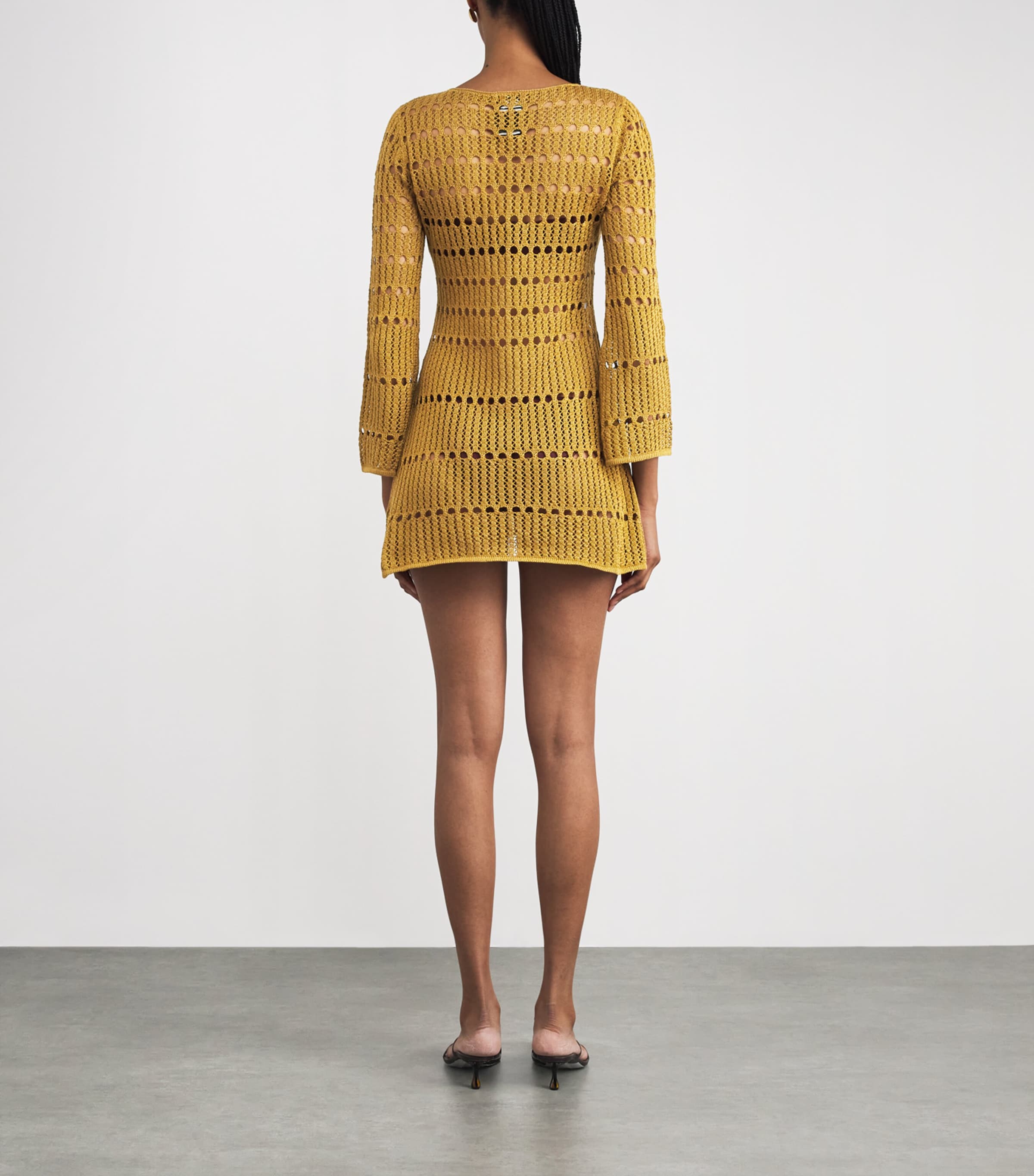 Crochet Mishi Mini Dress GOLDEN Image 3