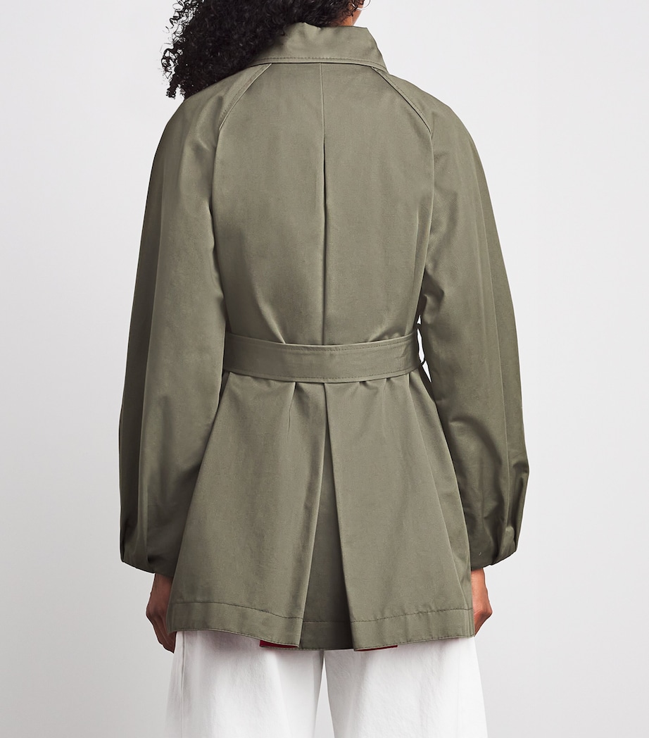 Cotton Short Trench Coat KAKI Image 4