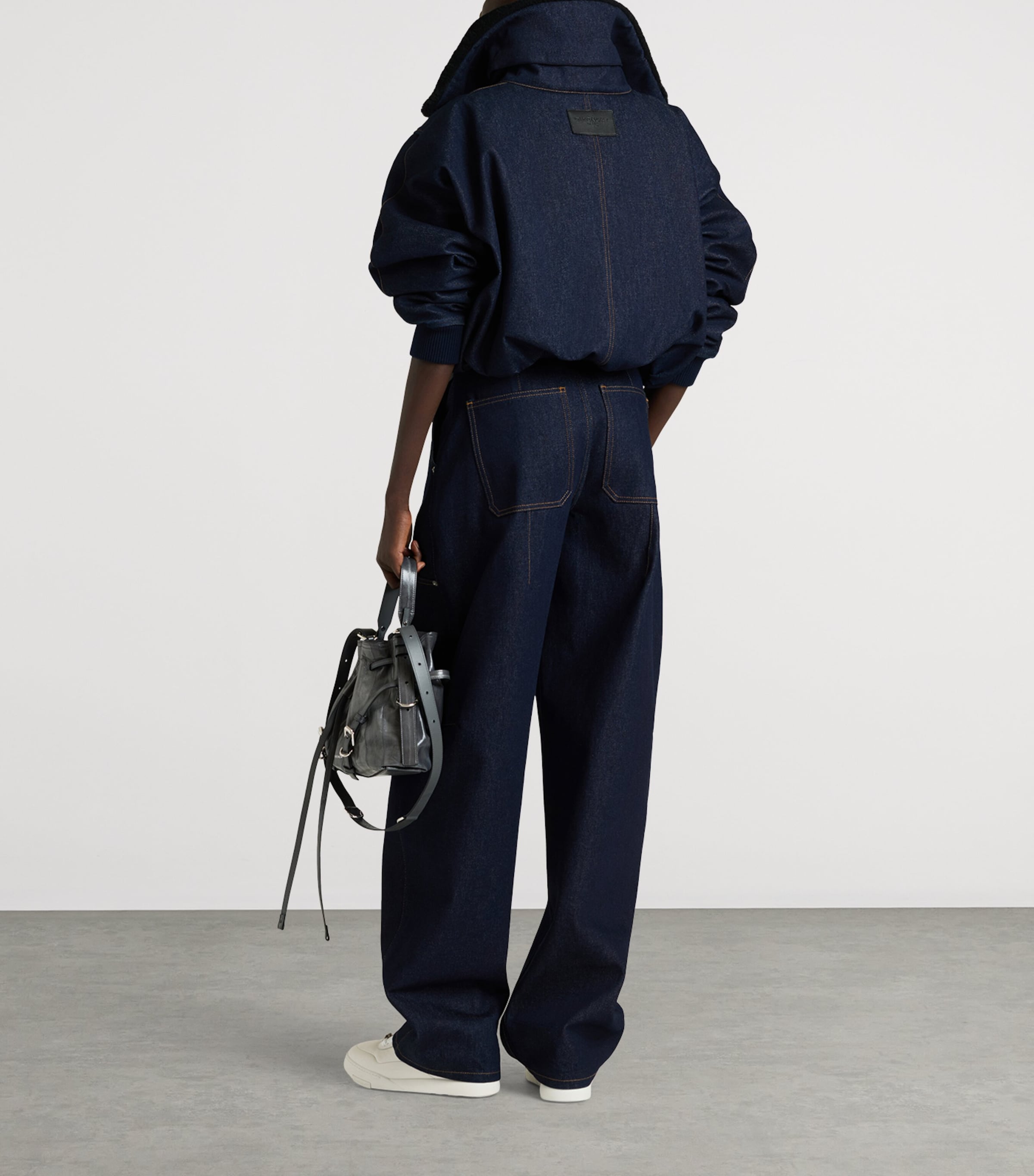 Givenchy Womens Shearling-Collar Denim Blouson Jacket Image 5