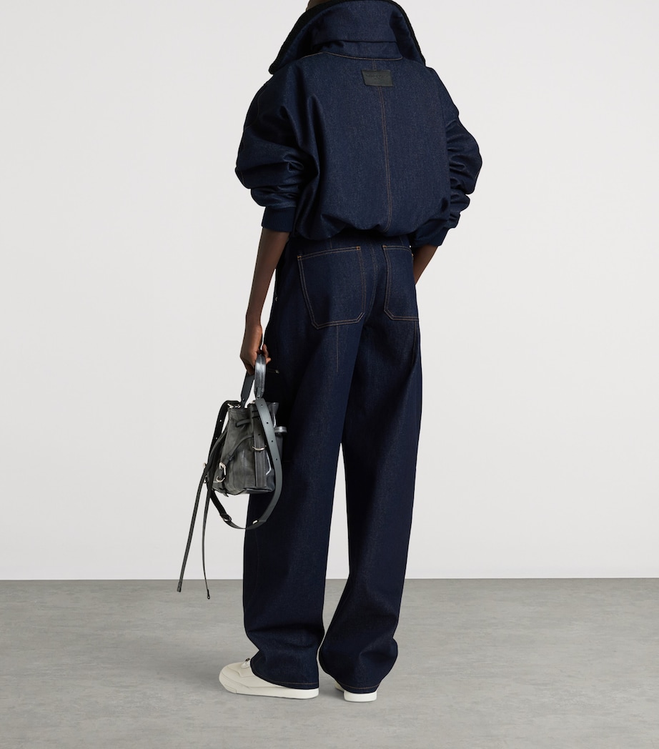 Givenchy Womens Shearling-Collar Denim Blouson Jacket Image 5