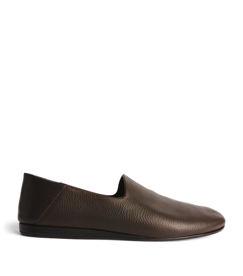 Jacquemus Leather Loafers Dark Brown Image 1