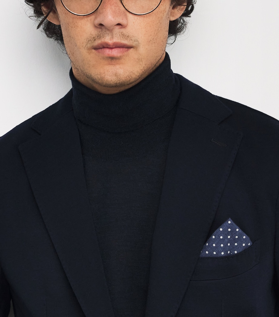 Cotton-Wool Printed Pocket Square BLU Image 2