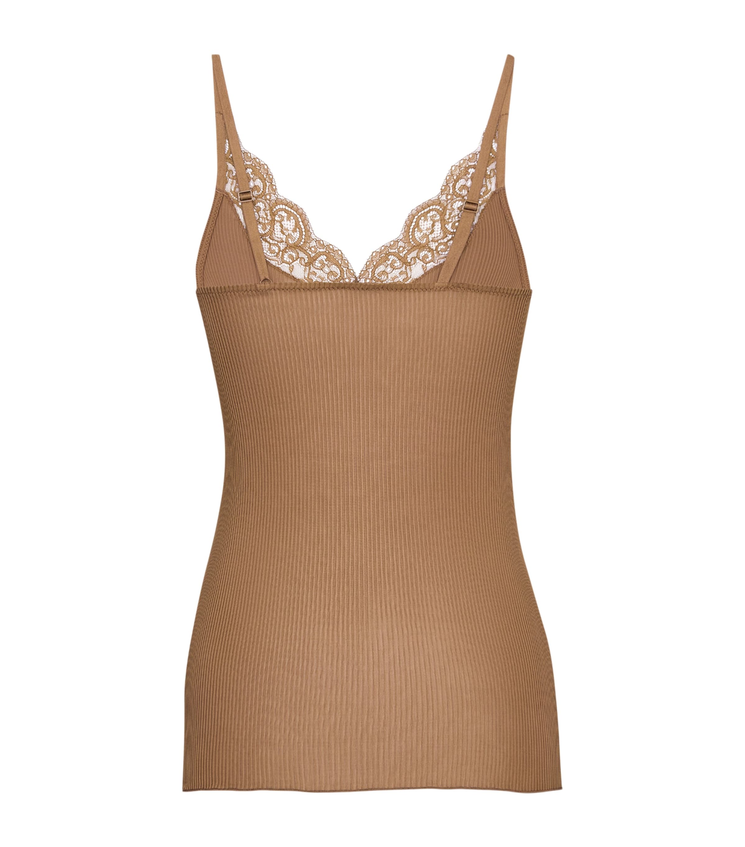 Silk Lace-Trim Tank Top 2574 Image 2