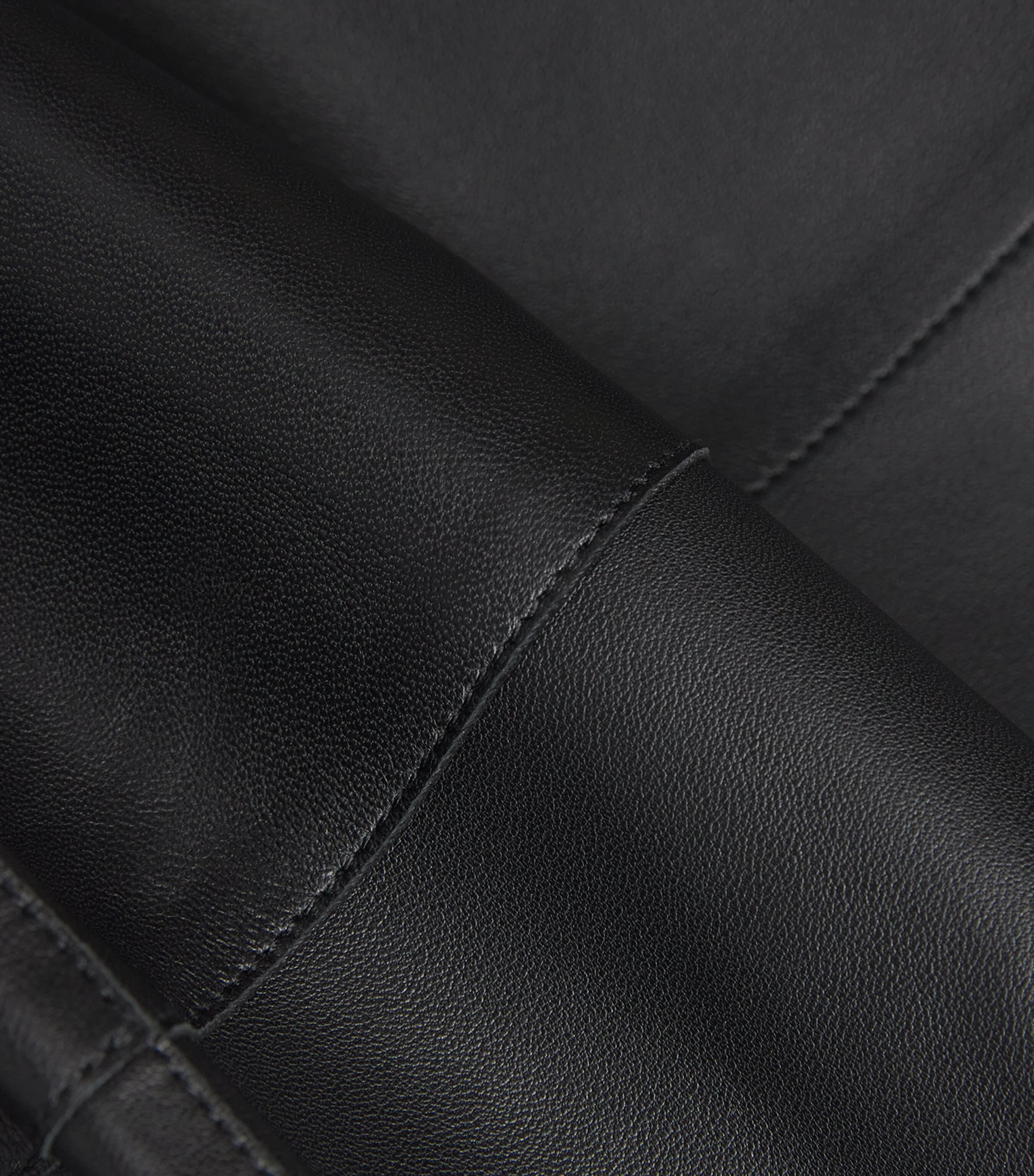 Niven Leather Midi Skirt BLACK Image 5