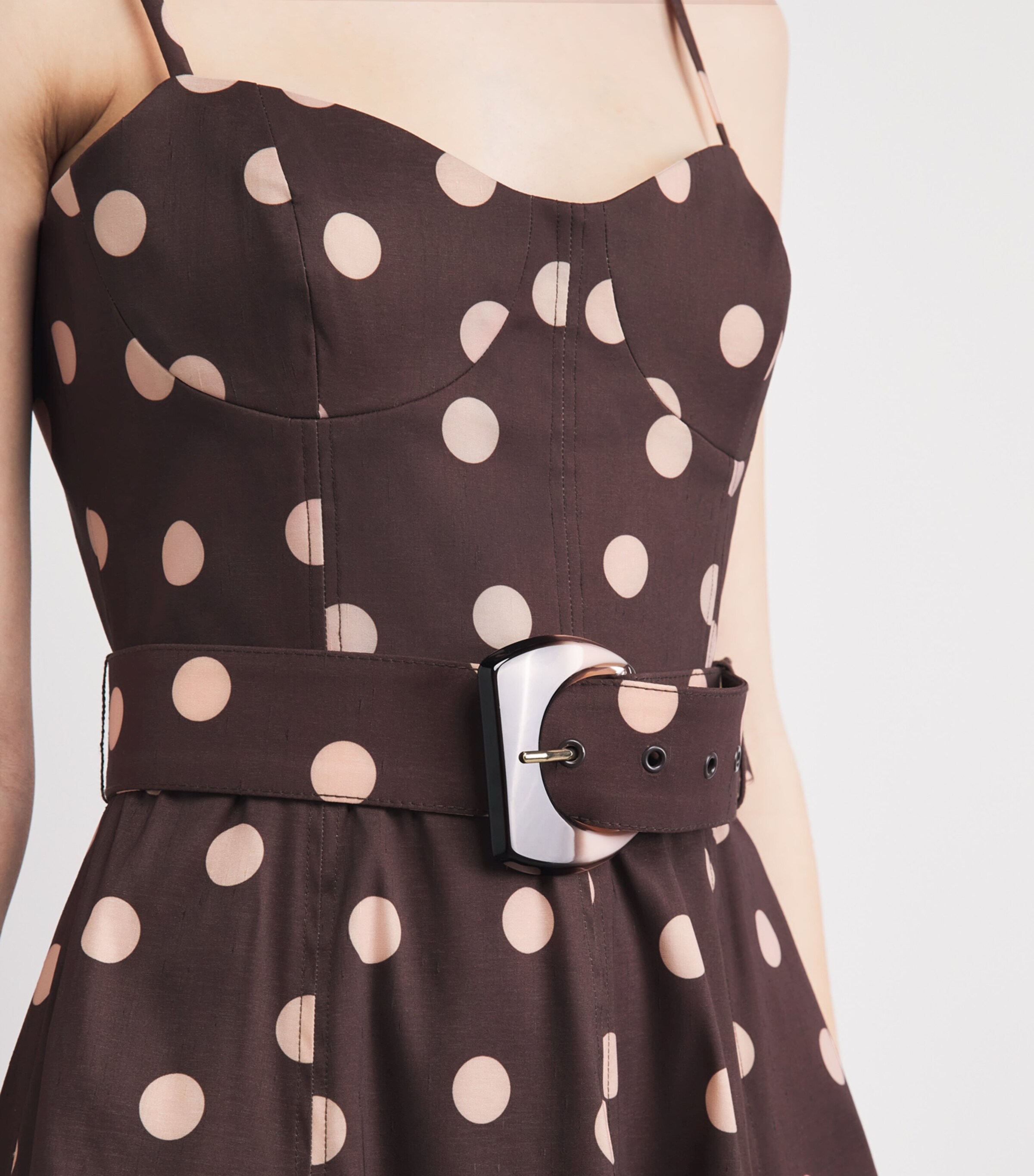 strapless open back dress Reformation polka dot dress, White Black, 12