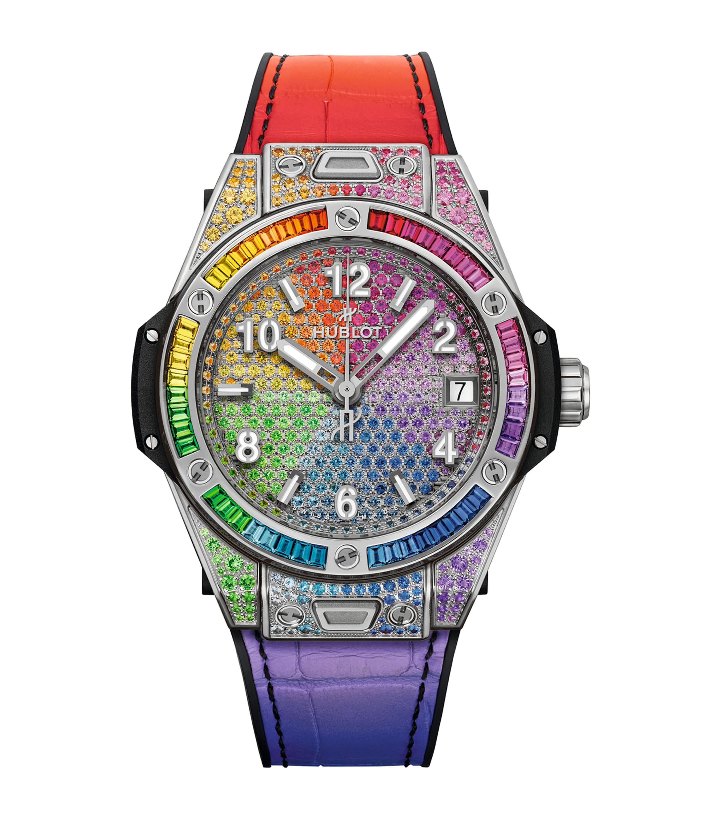 Shop Hublot Stainless Steel And Gemstones Big Bang One Click Watch In Black