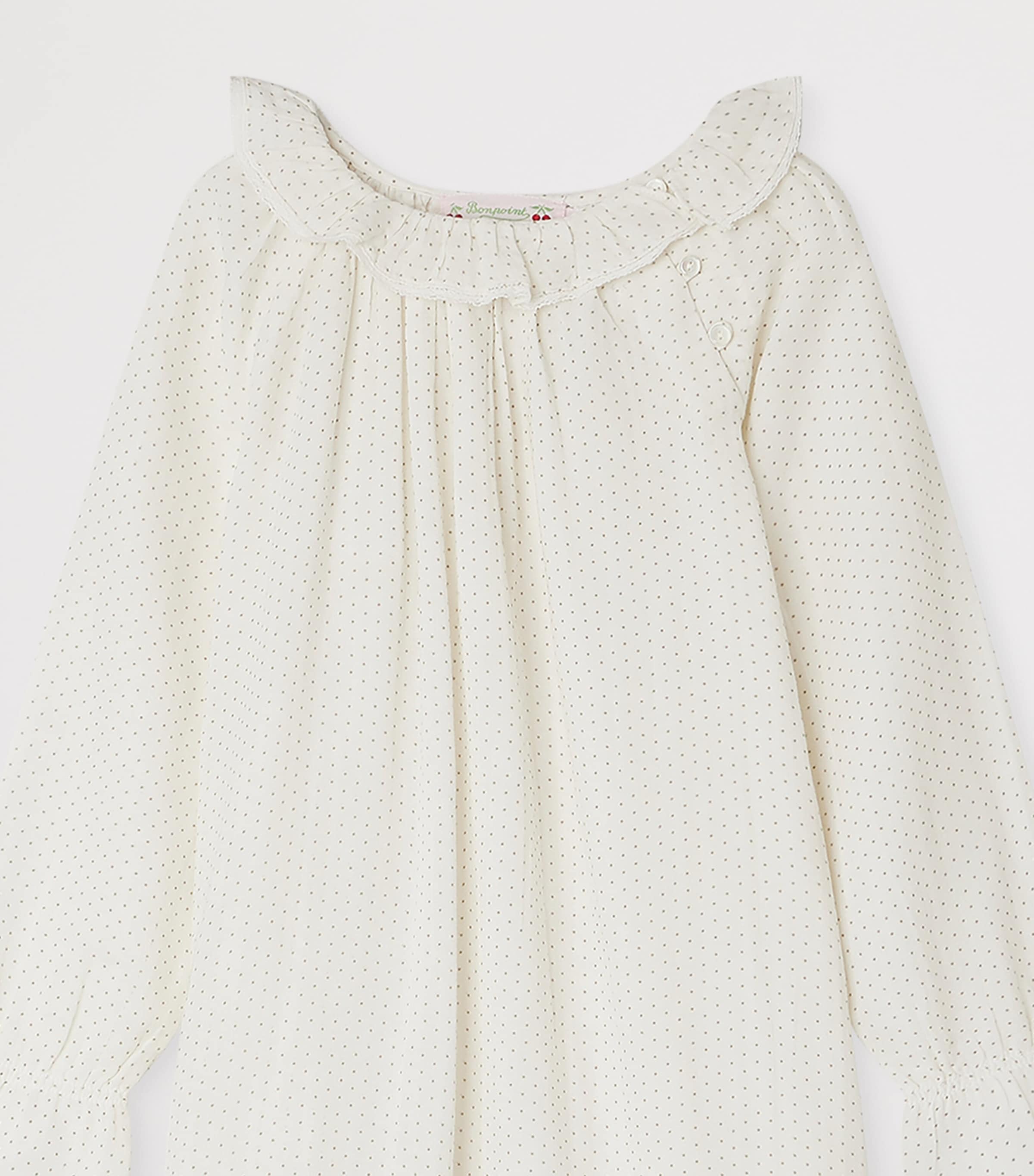 Bonpoint Cotton Spot Night Dress (4-8 Years) Po Ficelle Image 3