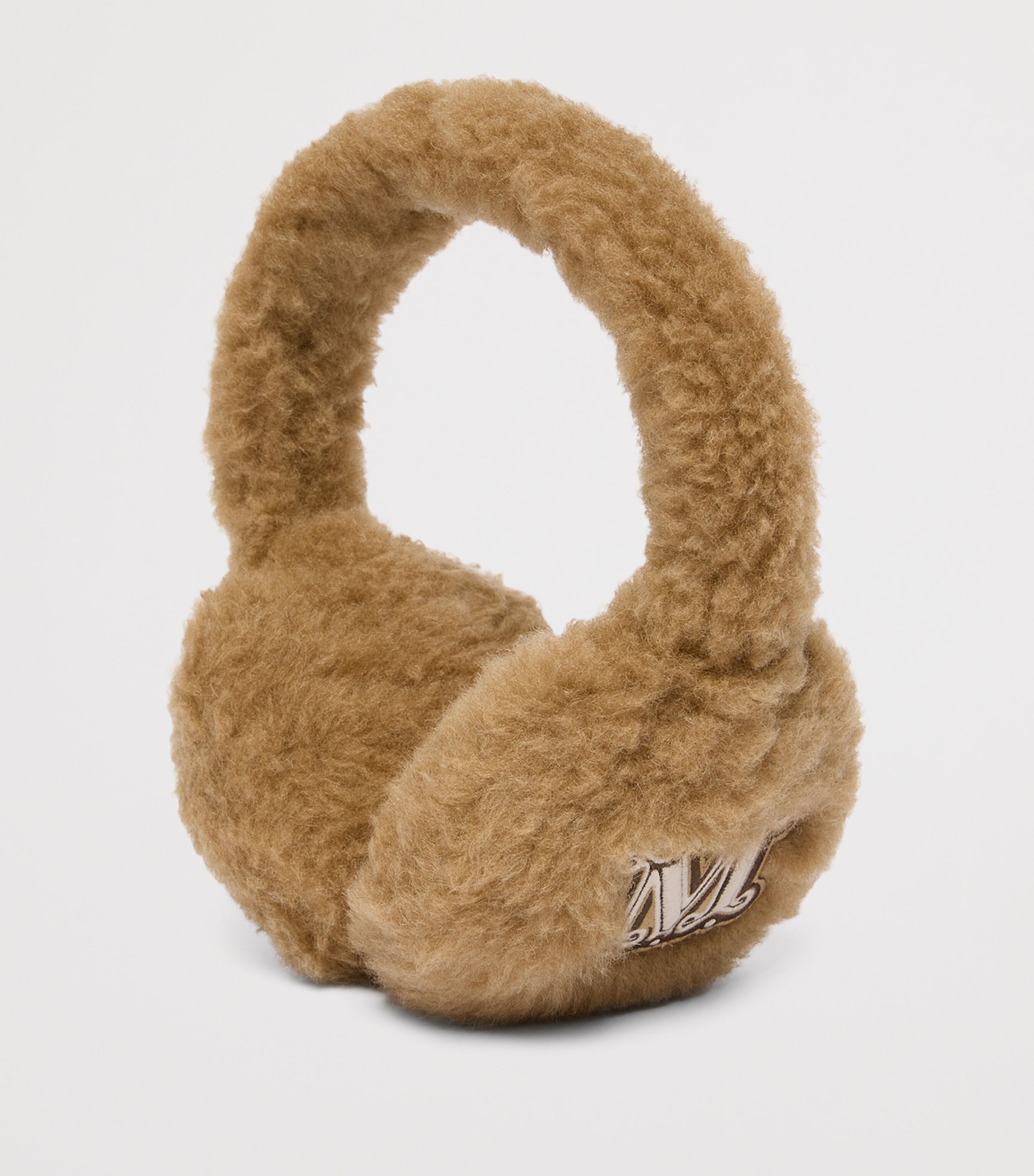 Max Mara Camel Wool-Silk Monogram Earmuffs Camel Image 2