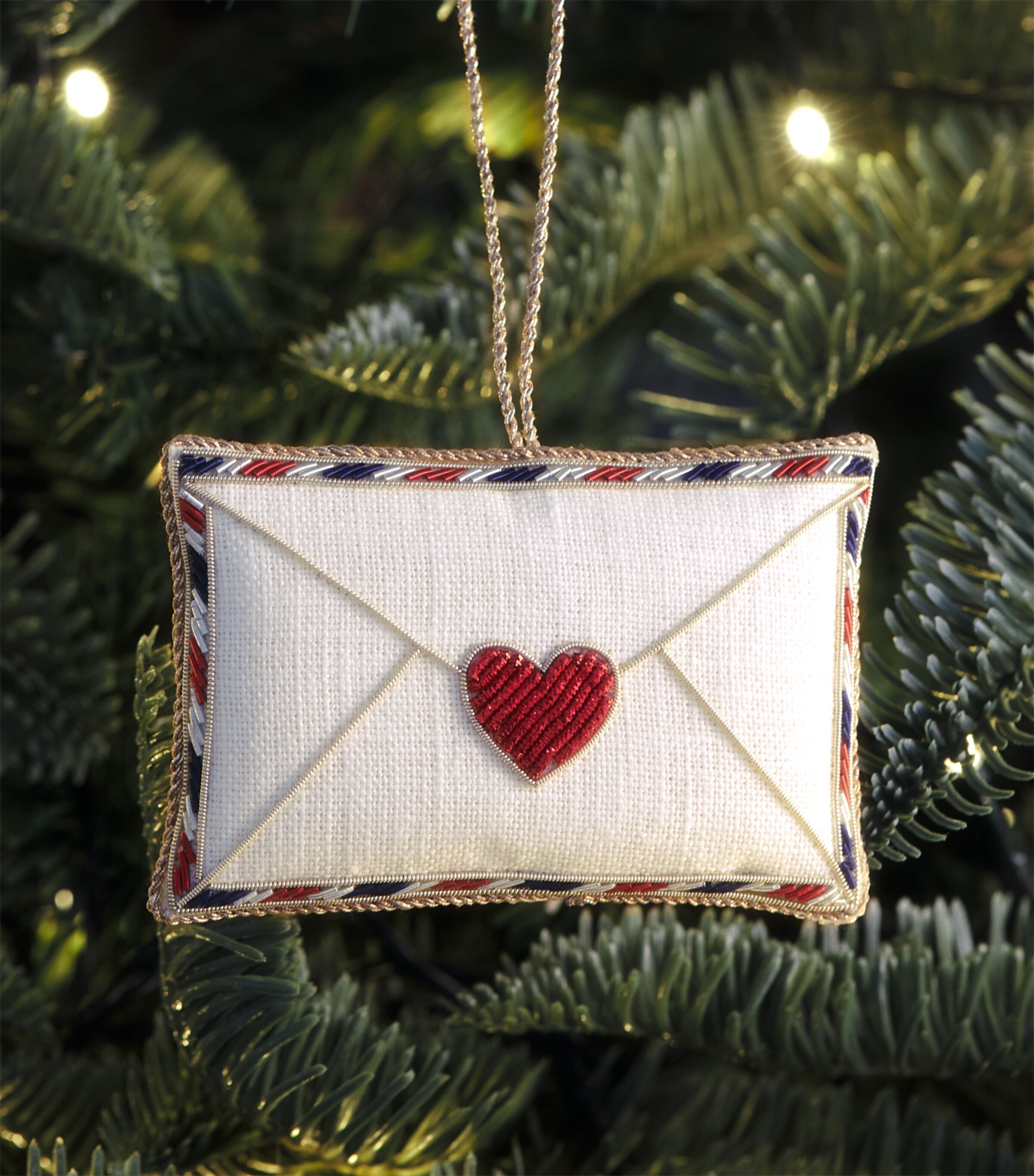 Katie Larmour Beaded Letter Tree Decoration White Image 3