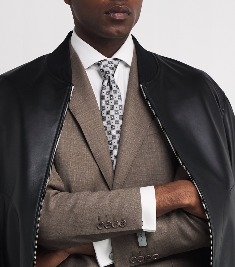 Silk Hatch Embroidery Tie F8044 Image 3