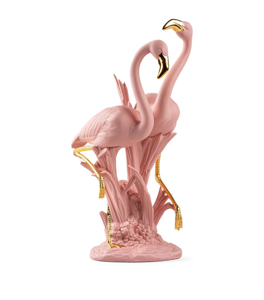 The Flamingos Sculpture PINK & GOLD Image 1