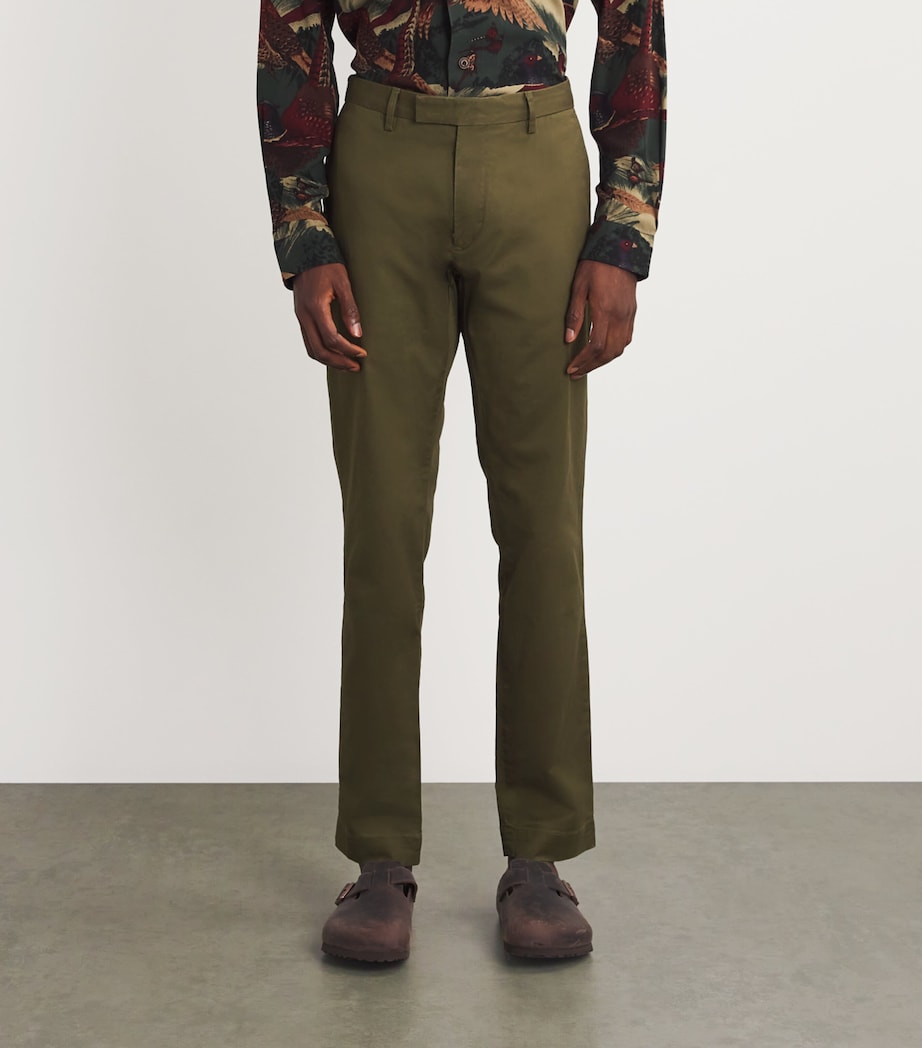 Stretch-Cotton Slim Chinos GREEN Image 3