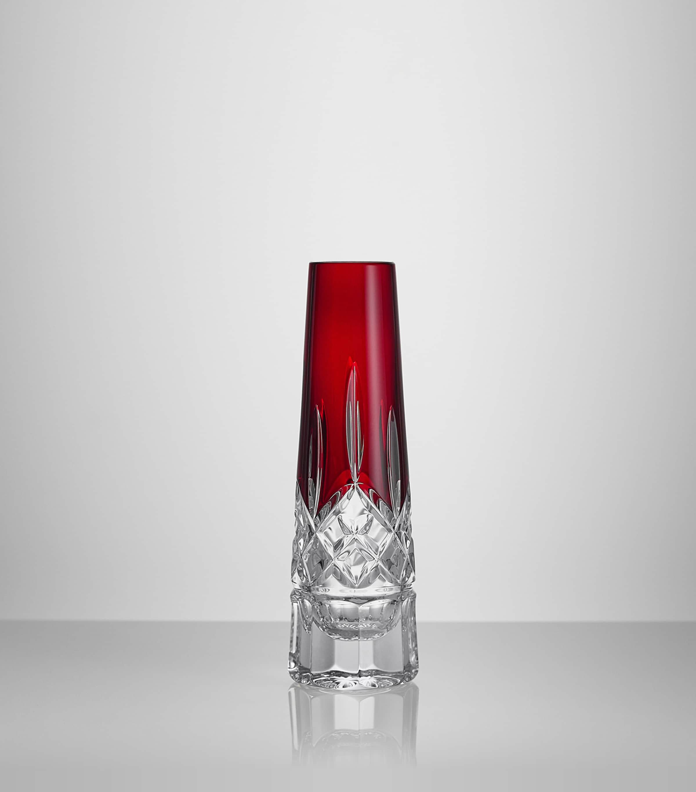 Crystal Lismore Red Bud Vase (18cm) RED Image 3