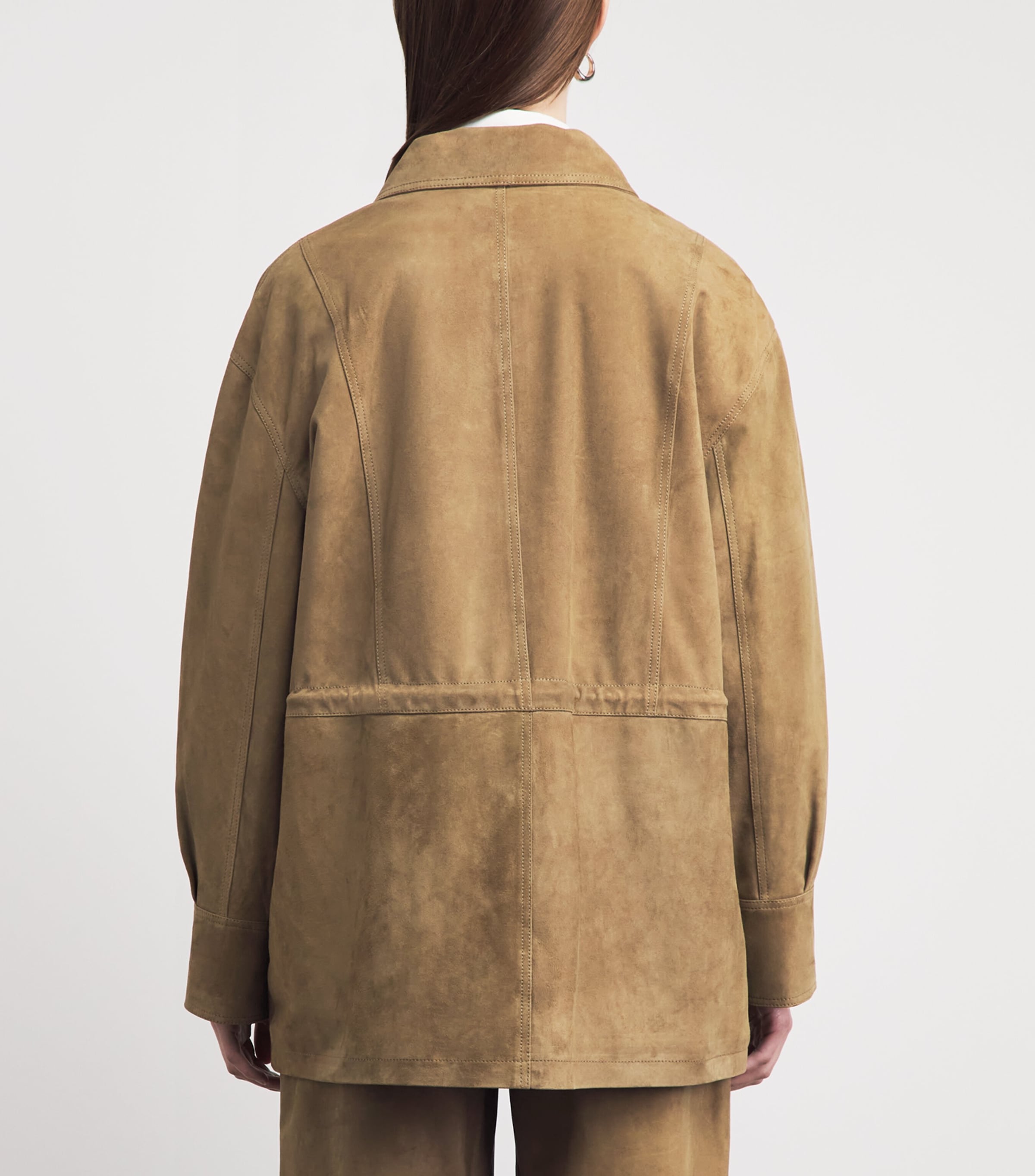 Arma Womens Lamb Suede Mira Jacket Olive Image 5