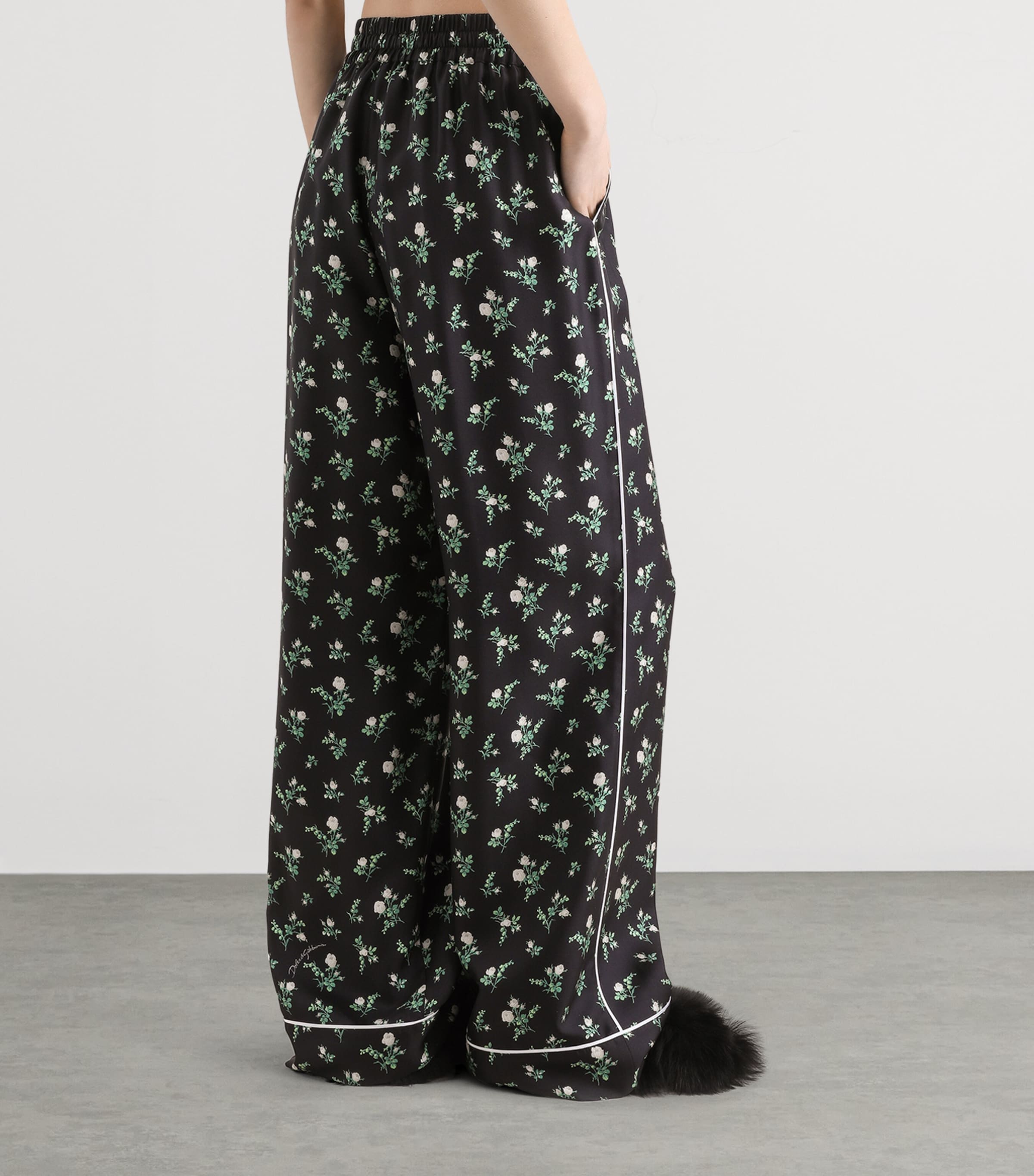 Dolce&Gabbana Womens Silk Floral Pyjama Trousers Ros/mugh Bco F Image 5