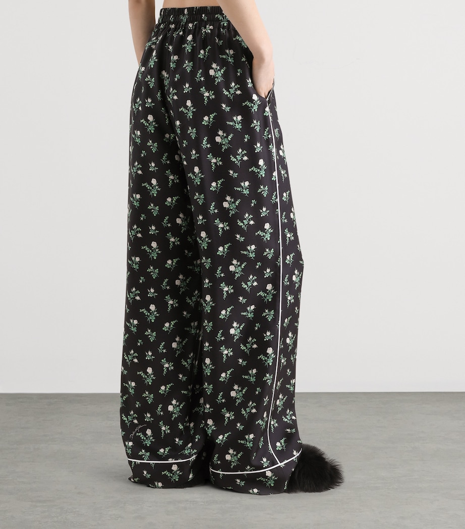 Dolce&Gabbana Womens Silk Floral Pyjama Trousers Ros/mugh Bco F Image 5