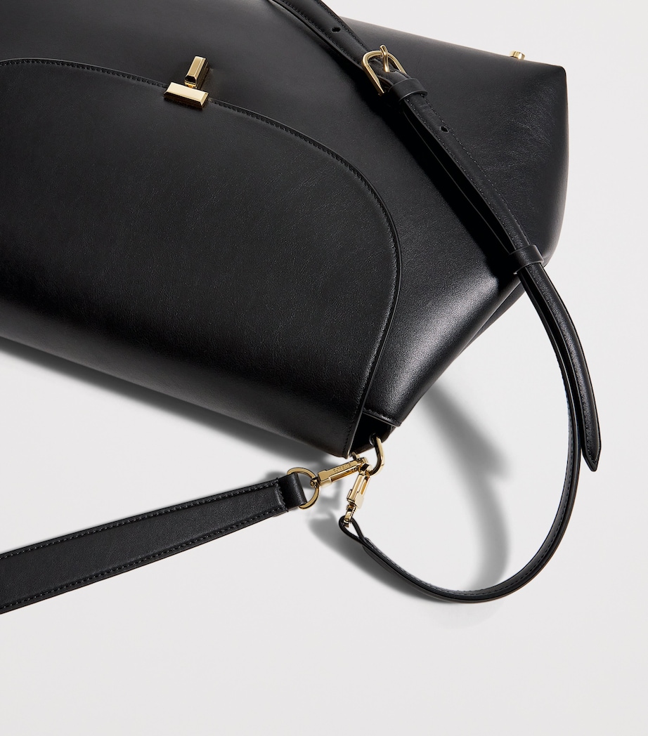 Calfskin T-Lock Satchel Bag 001 BLACK Image 4