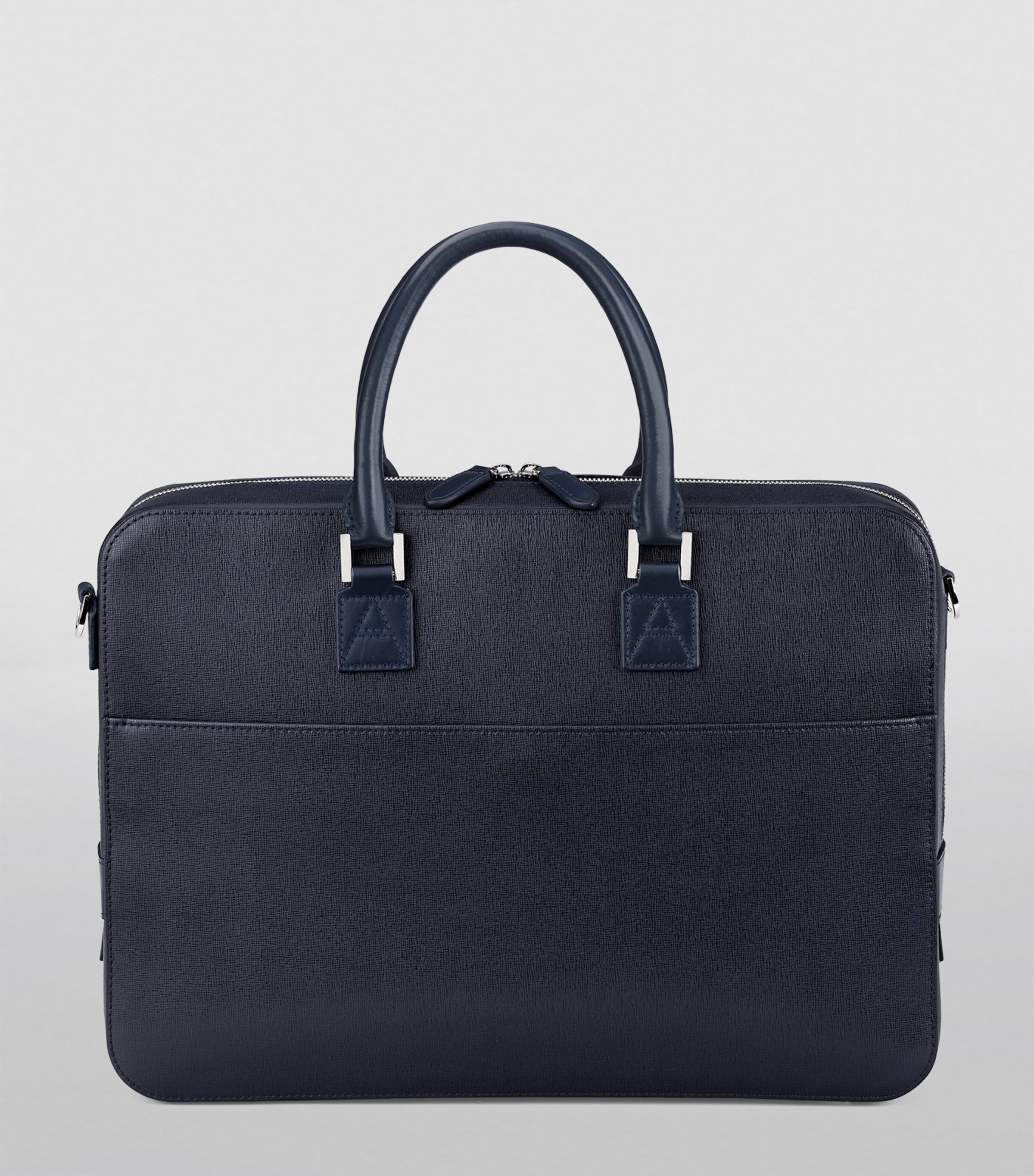 Leather Mount Street Briefcase Bag NAVY Image 7