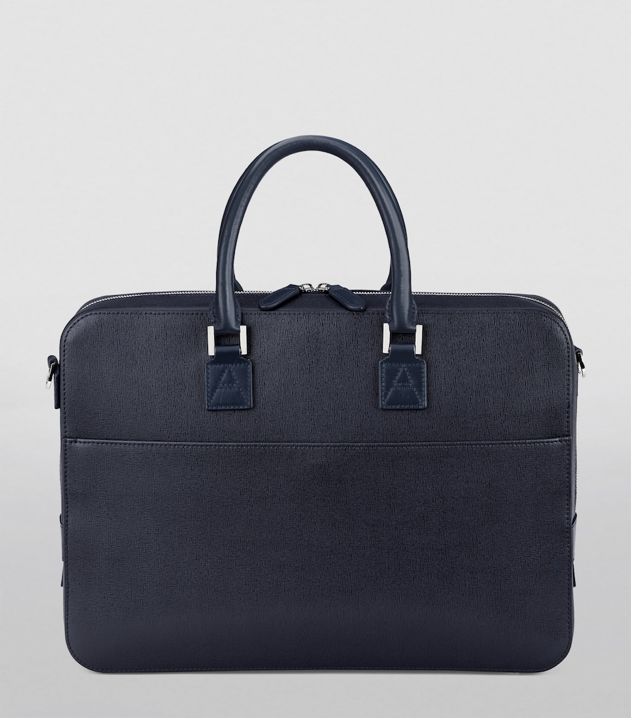 Leather Mount Street Briefcase Bag NAVY Image 7