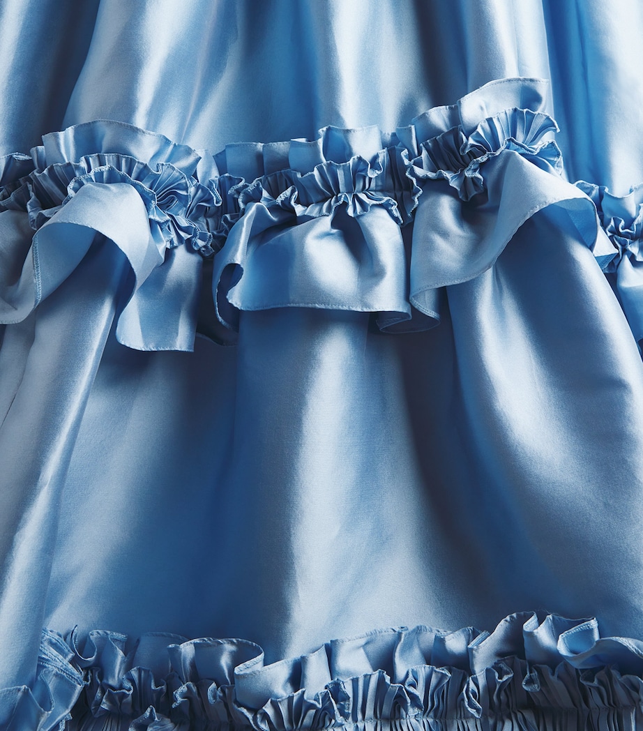 Costarellos Womens Velvet Bustier Gown Blue Image 5