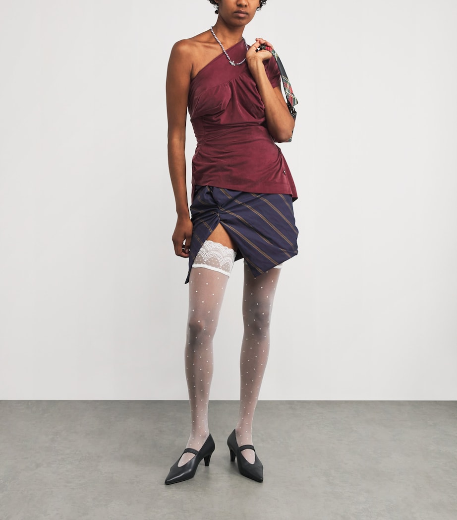 Andalouse Asymmetric Draped Top H406 BRICK Image 2