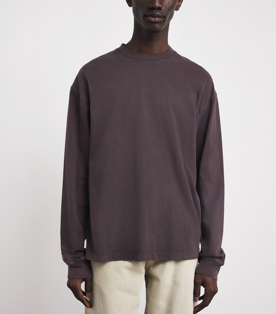 AGOLDE Mens Cotton Long-Sleeve Asha T-Shirt Mocha Image 4