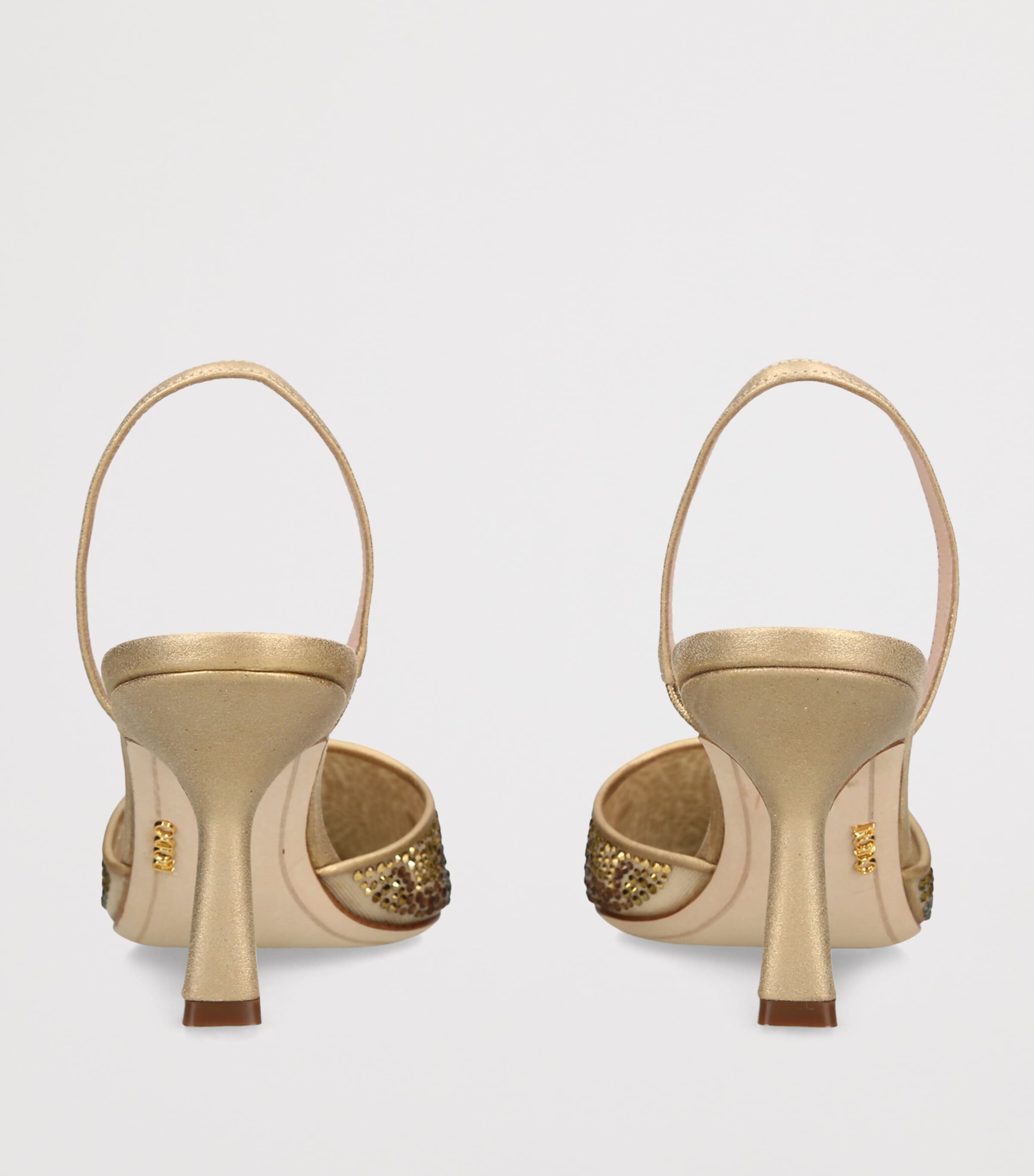 Rodo Rhinestone-Embellished Assia Slingback Heels 75 Gold Comb Image 4