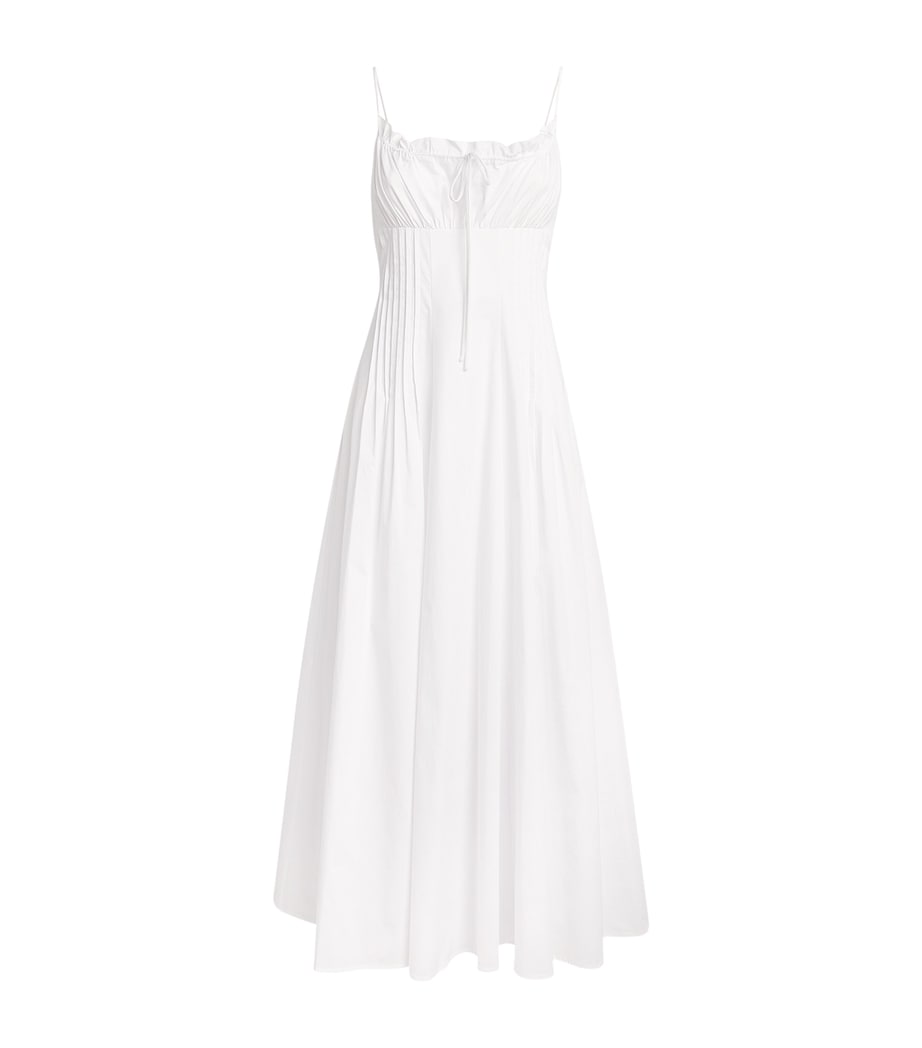 STAUD Womens Margi Midi Dress Wht White Image 1