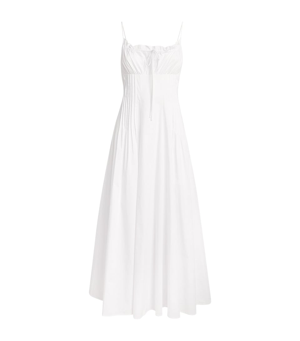 STAUD Margi Midi Dress Wht White
